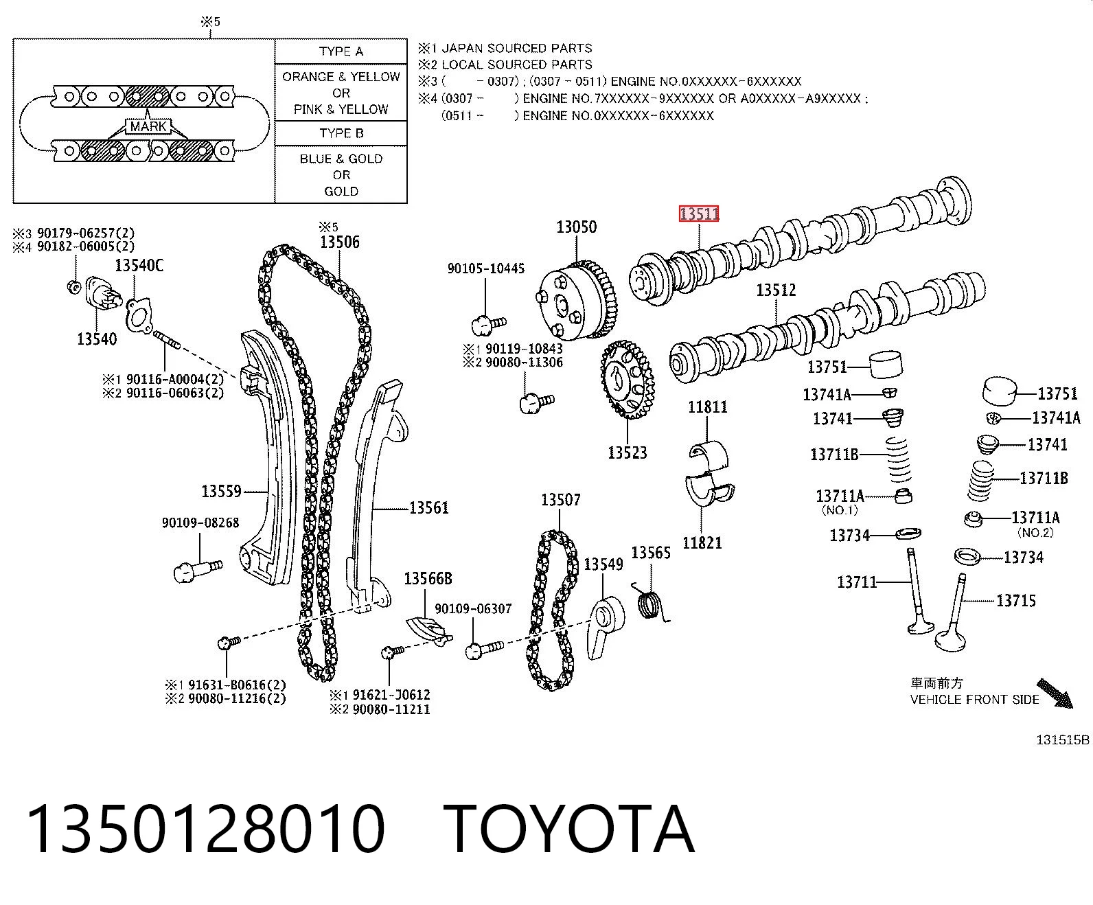Kupić Wał rozrządu silnika Toyota Camry V30 w dobrej cenie