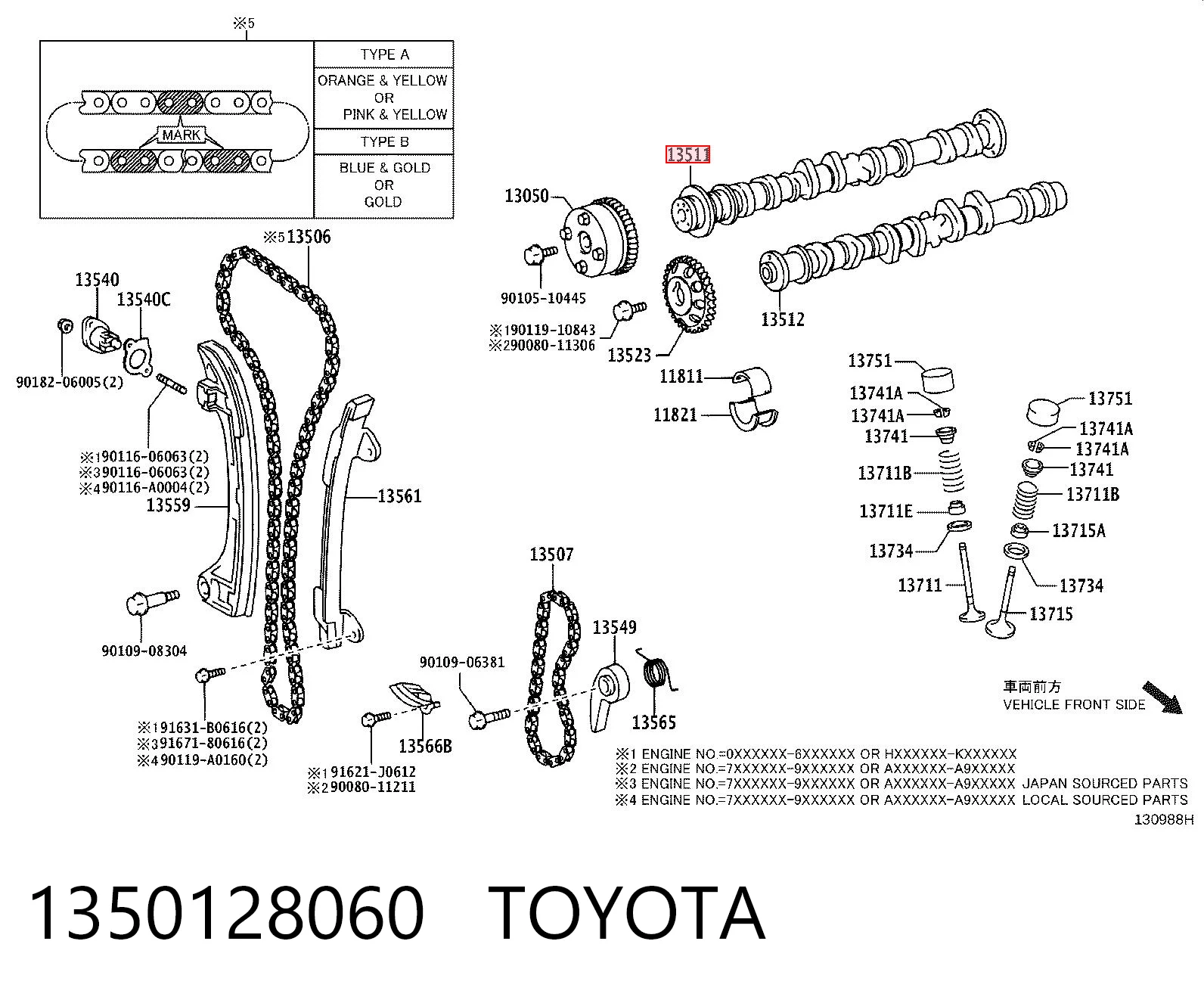 Wał rozrządu silnika do Toyota Camry VI V40