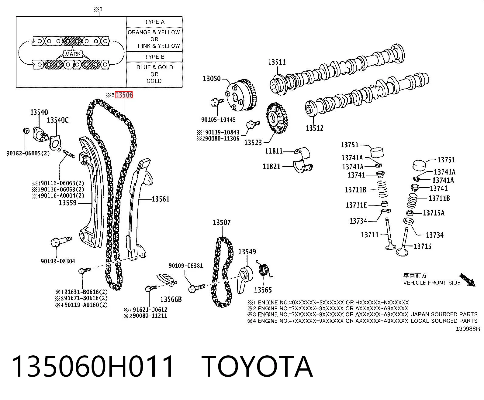  Łańcuch rozrządu Toyota Avensis 