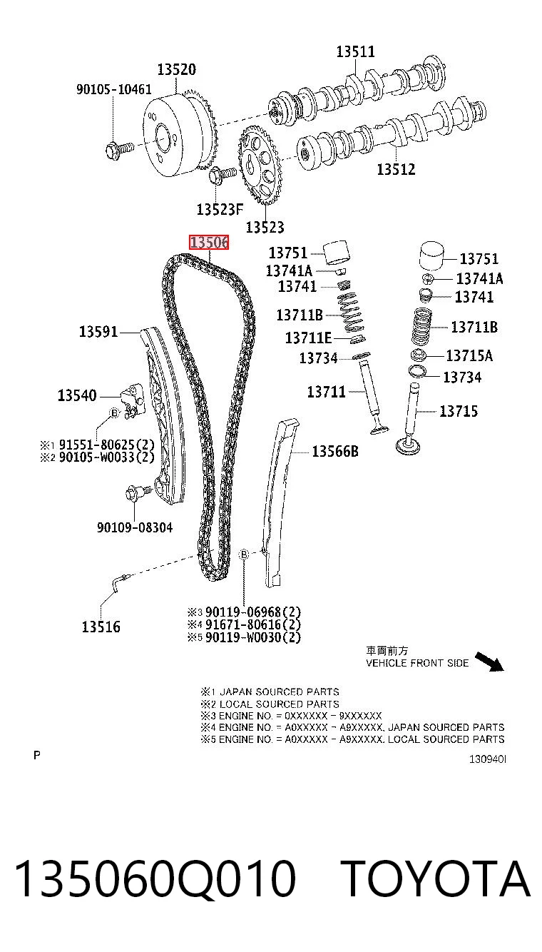 Łańcuch rozrządu do Peugeot 107  