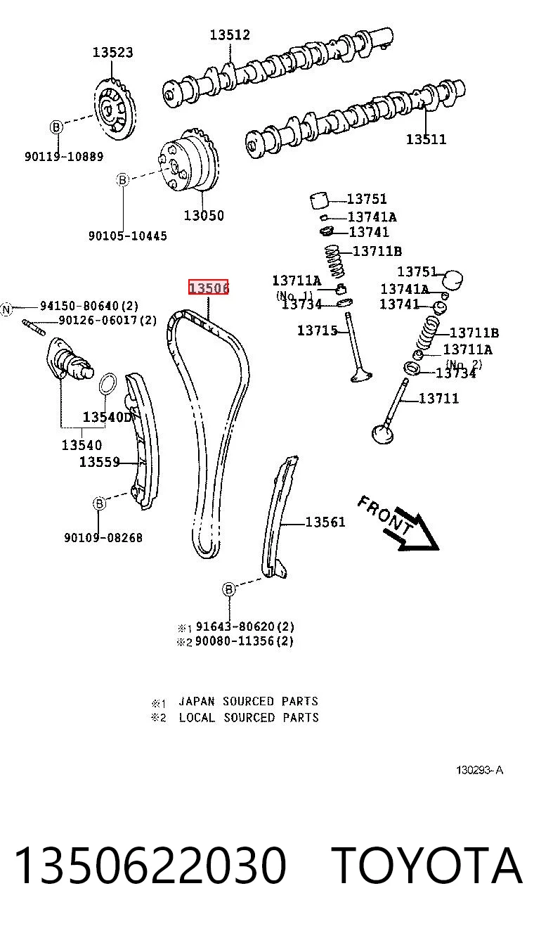 1350622030 Toyota Łańcuch rozrządu