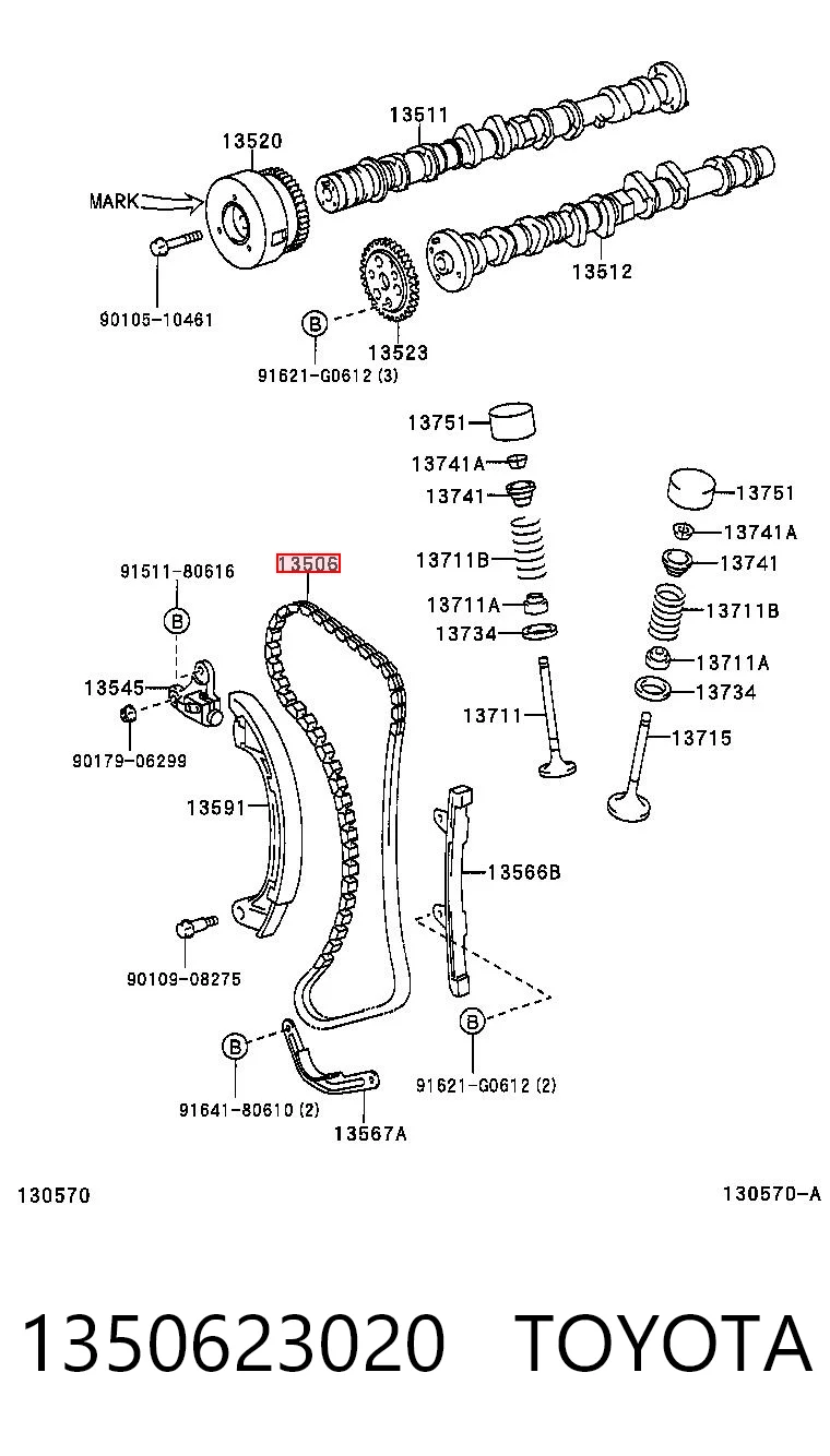 Do koszyka Łańcuch rozrządu Daihatsu Terios II J2