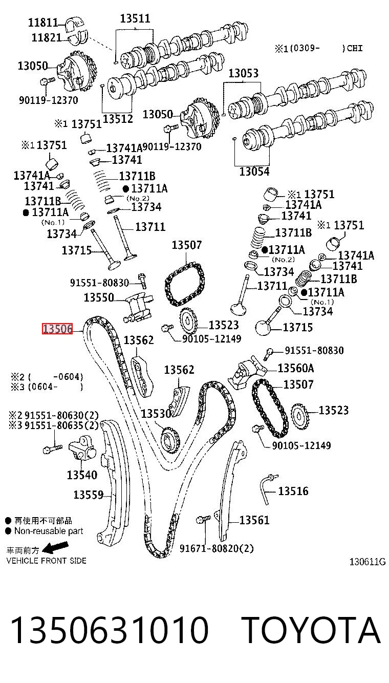 1350631010 Toyota Łańcuch rozrządu