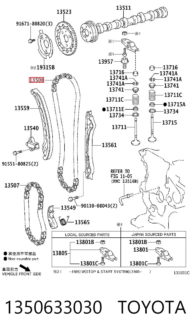 1350633030 Toyota Łańcuch rozrządu