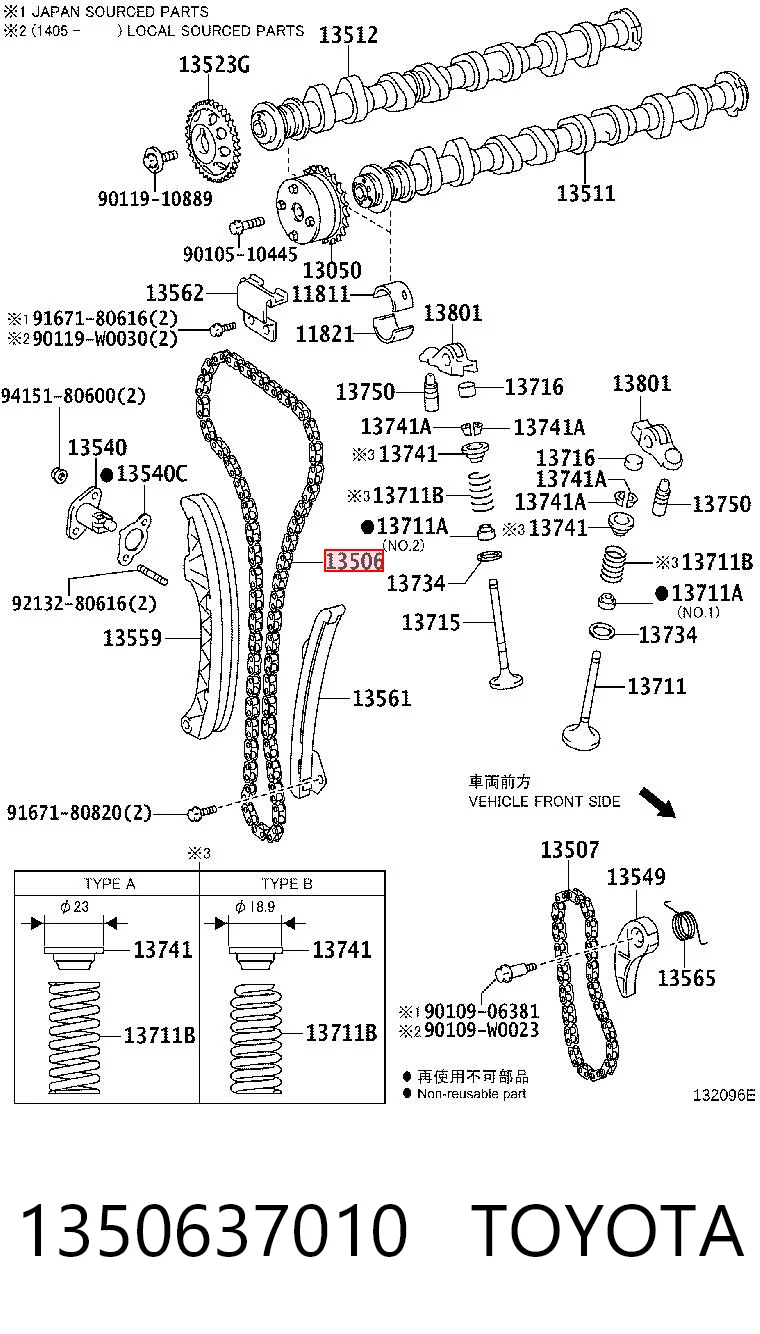 1350637010 Toyota Łańcuch rozrządu