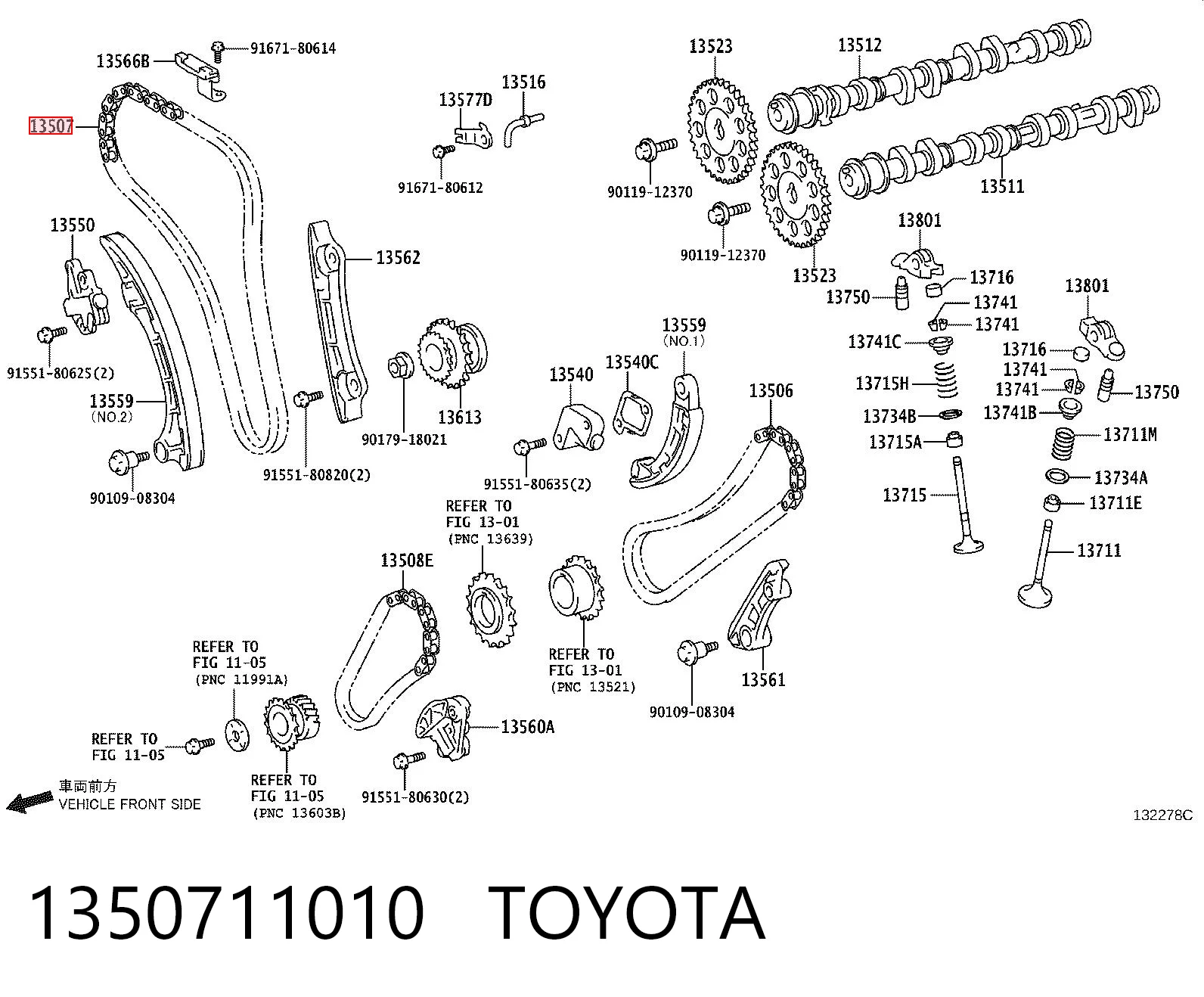1350711010 Toyota Łańcuch rozrządu