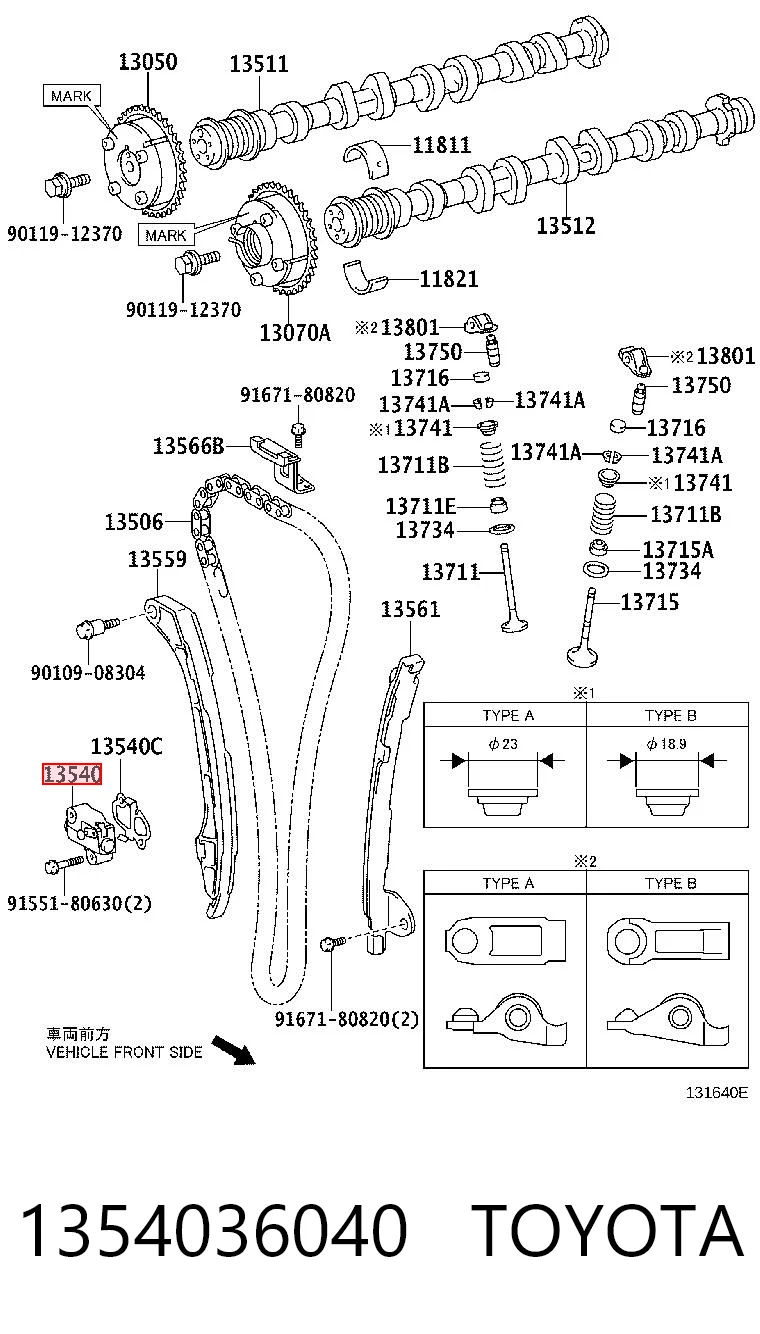 1354036040 Toyota Napinacz łańcucha rozrządu