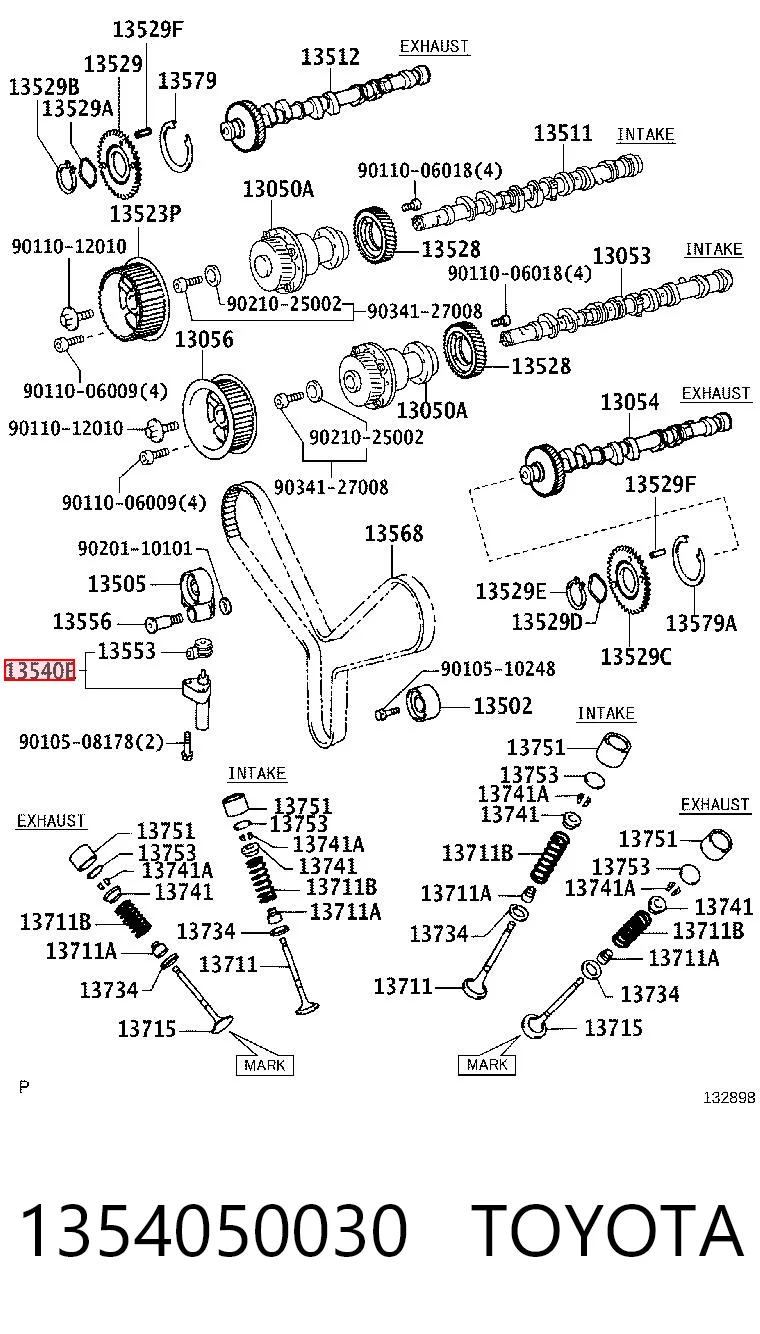 1354050030 Toyota Napinacz paska rozrządu