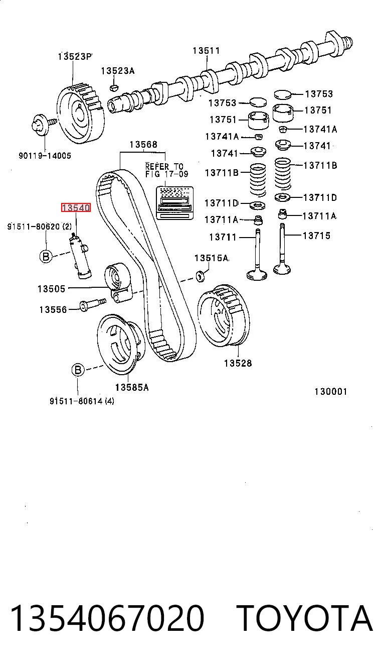 1354067020 Toyota Napinacz paska rozrządu
