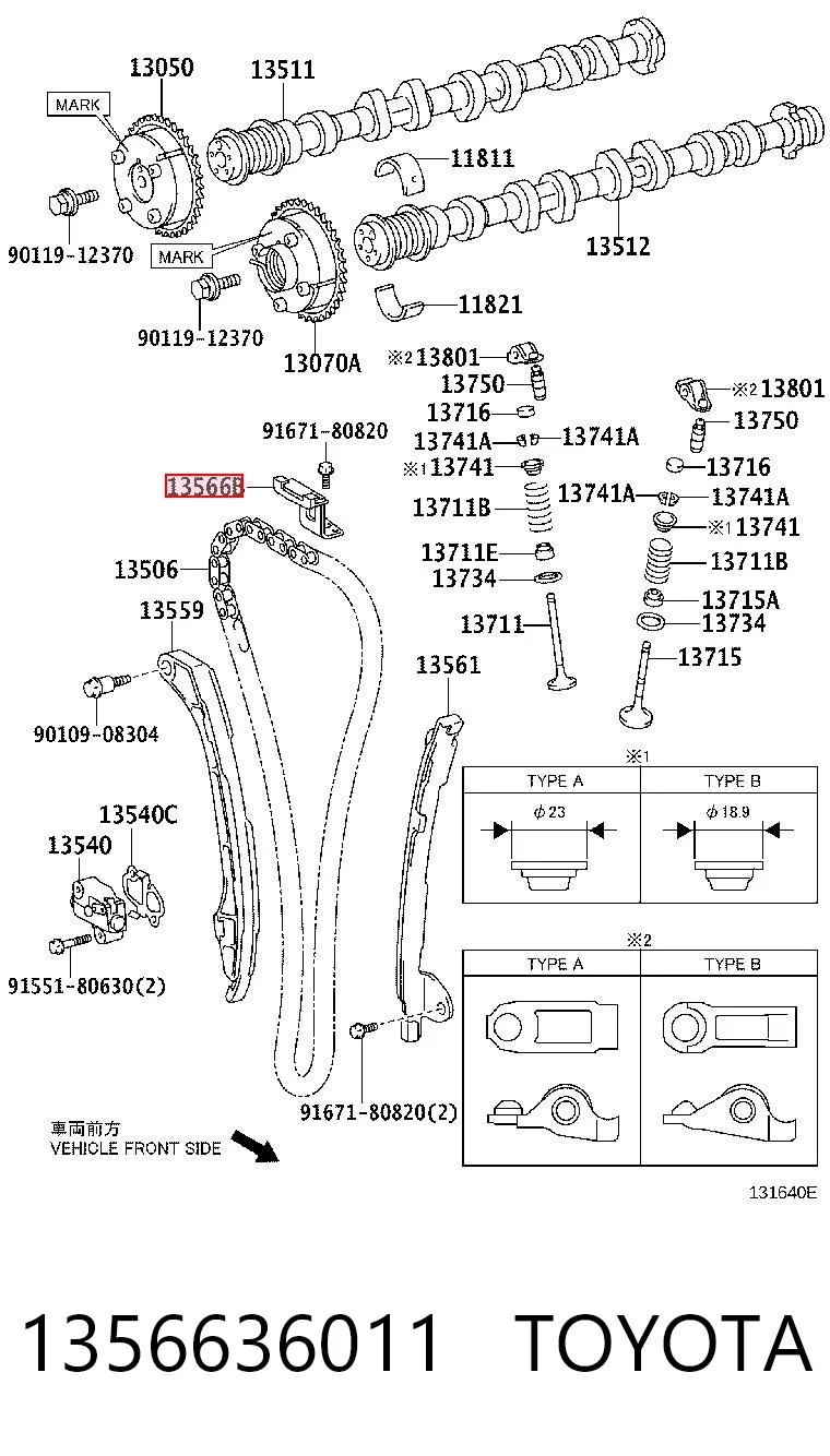 1356636011 Toyota Tłumik drgań łańcucha rozrządu górny