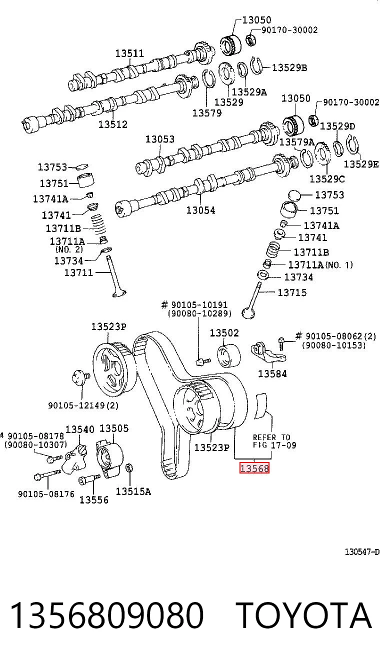 1356809080 Toyota Pasek rozrządu