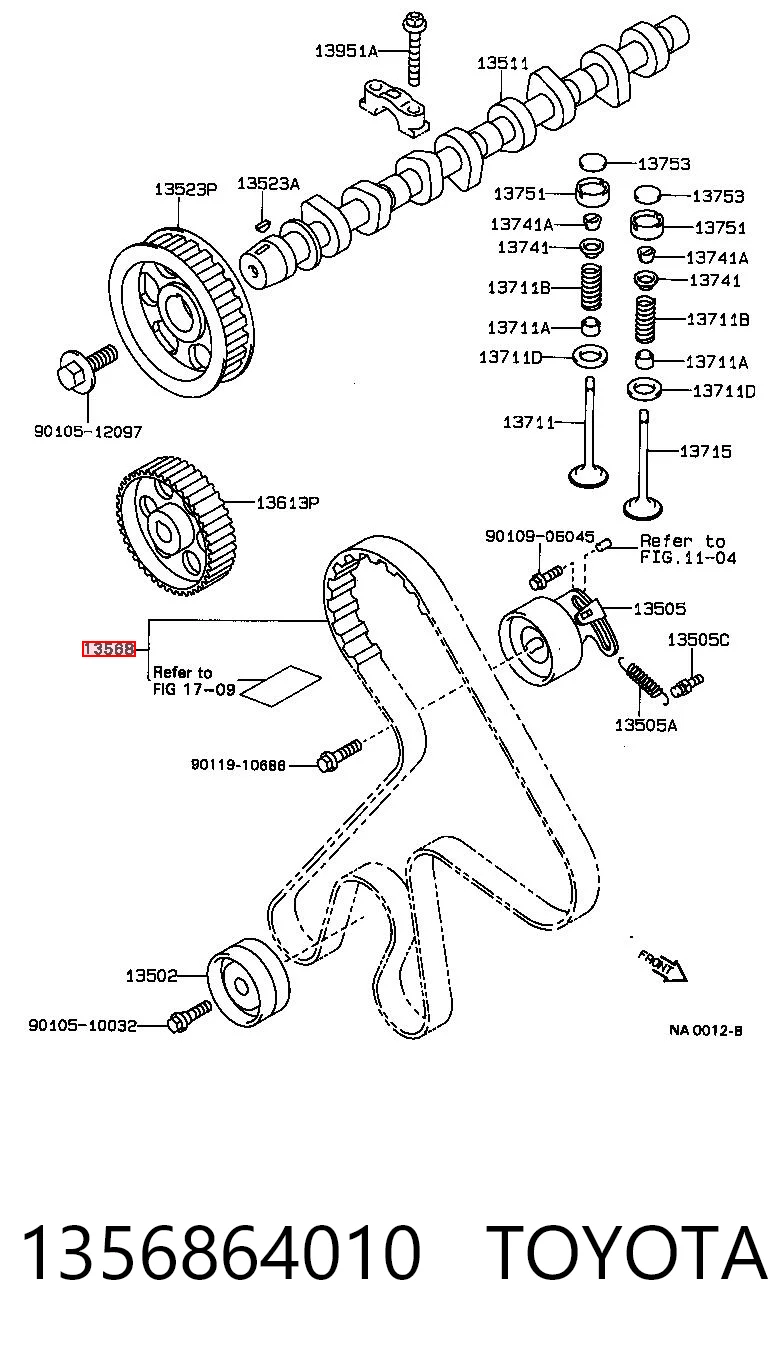 1356864010 Toyota Pasek rozrządu