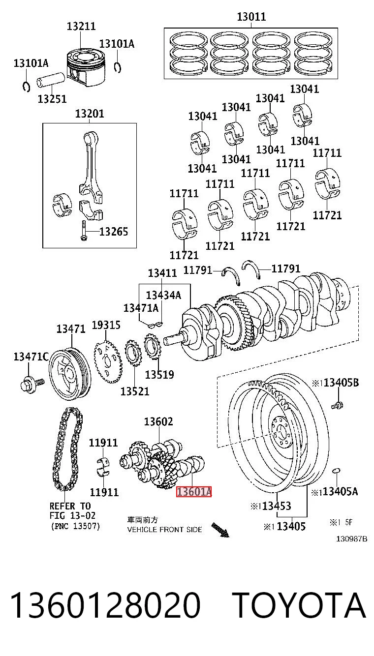 1360128020 Toyota Wałek wyrównoważający
