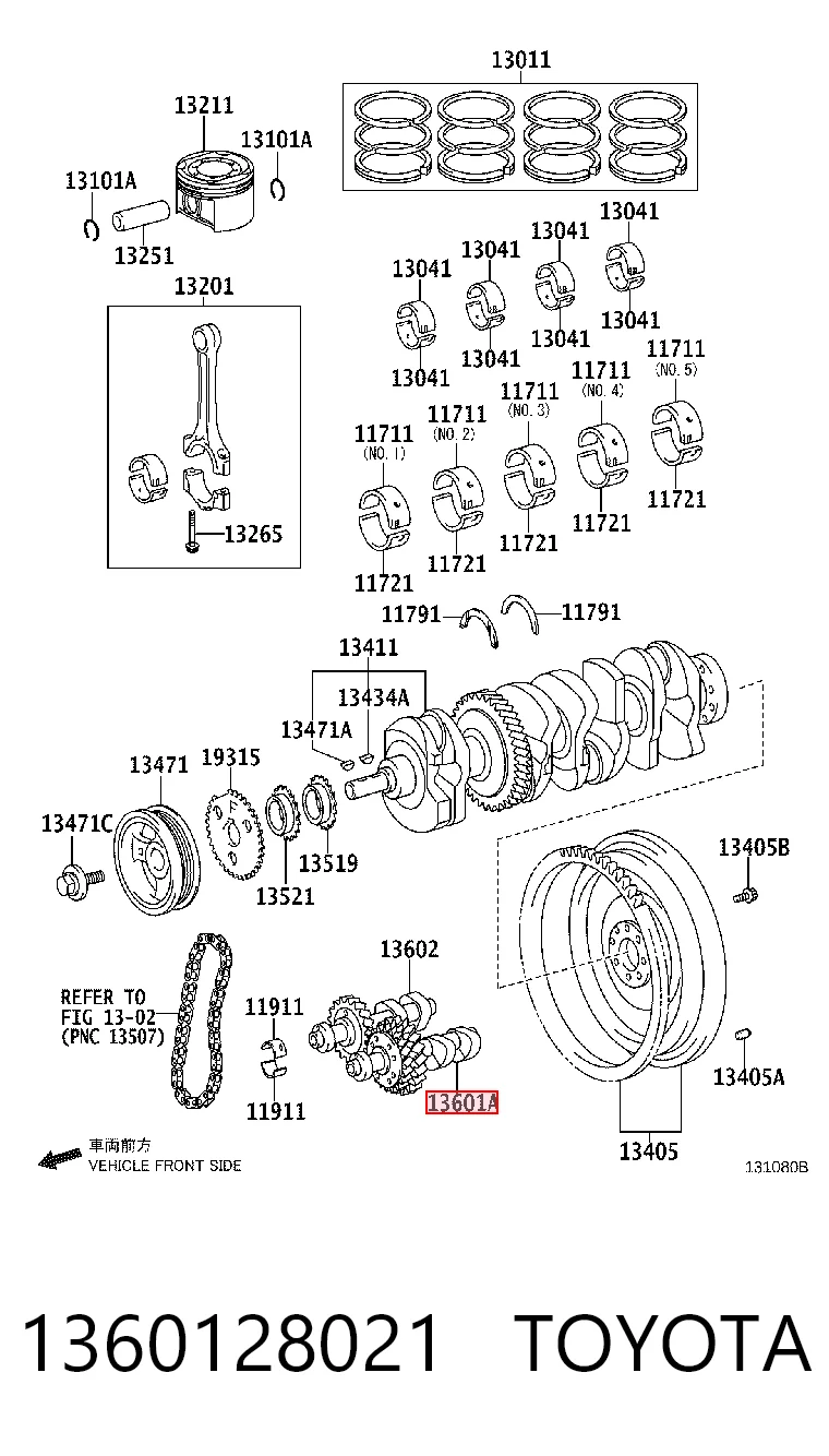 1360128021 Toyota Wałek wyrównoważający