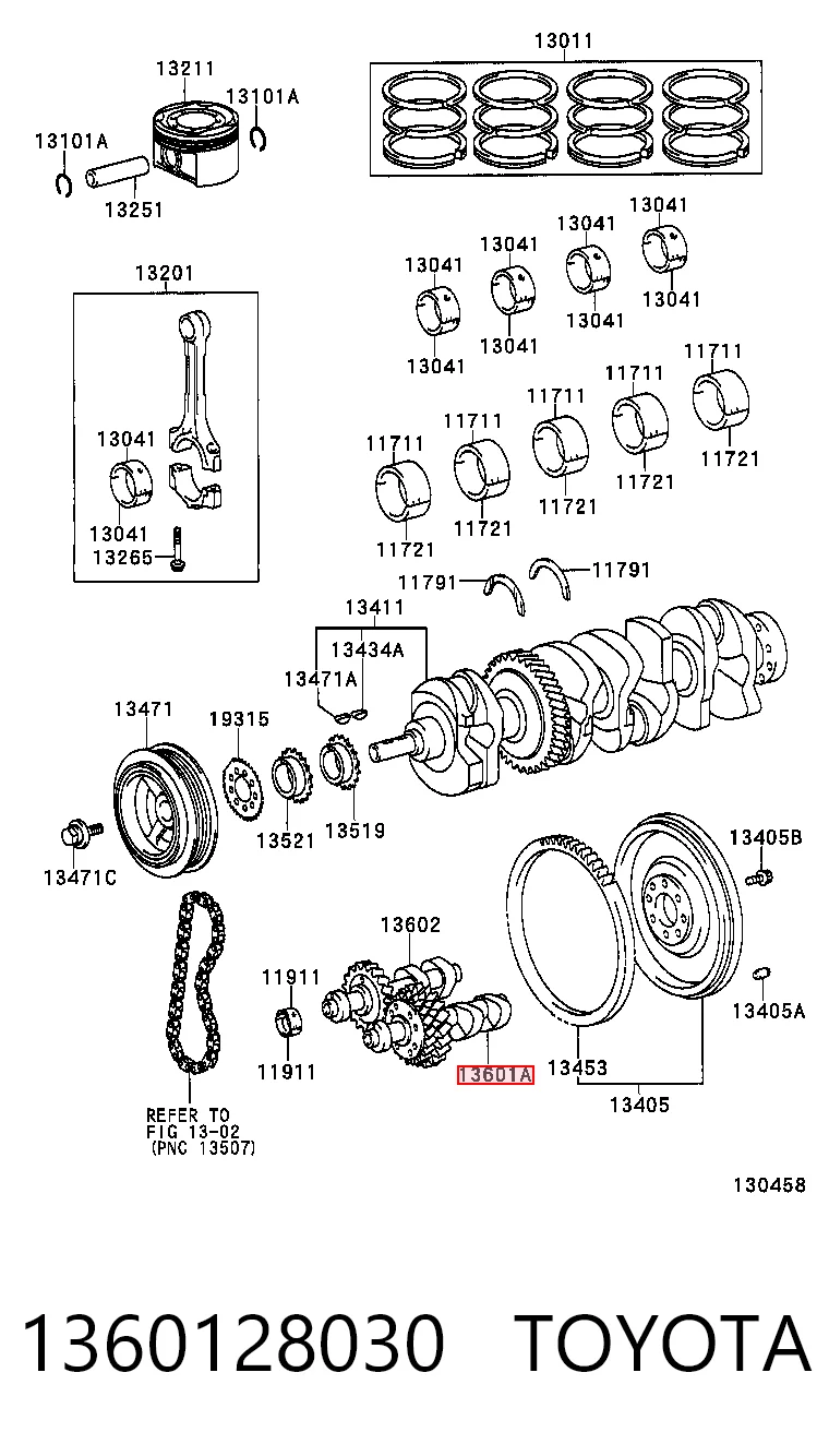 1360128030 Toyota Wałek wyrównoważający