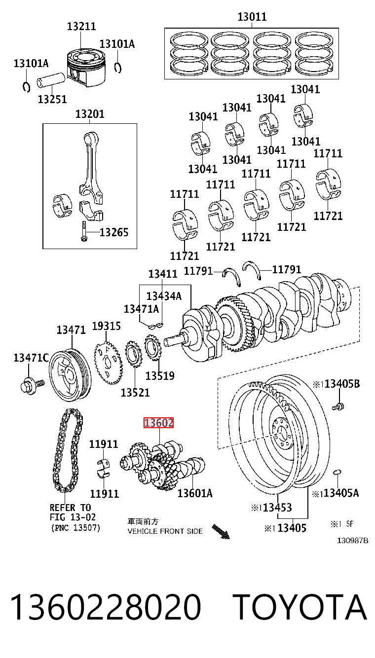 1360228020 Toyota Wałek wyrównoważający