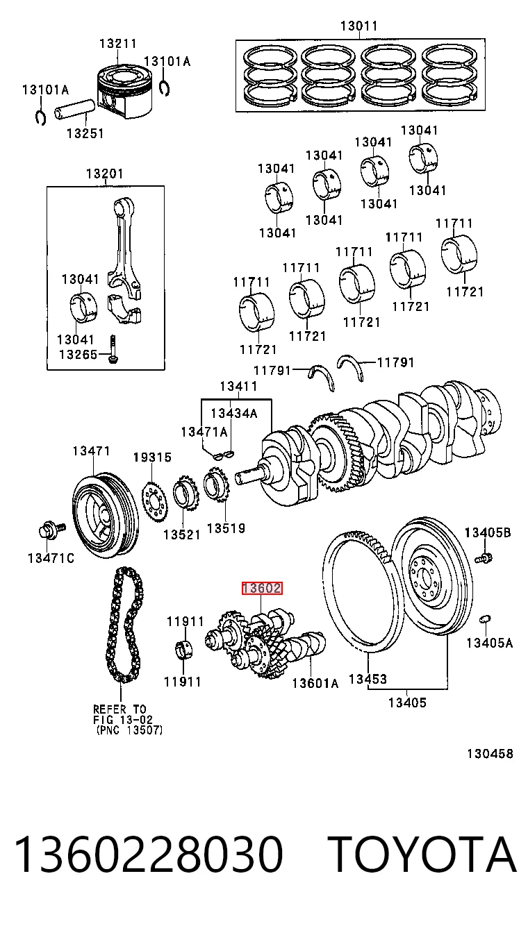 1360228030 Toyota Wałek wyrównoważający