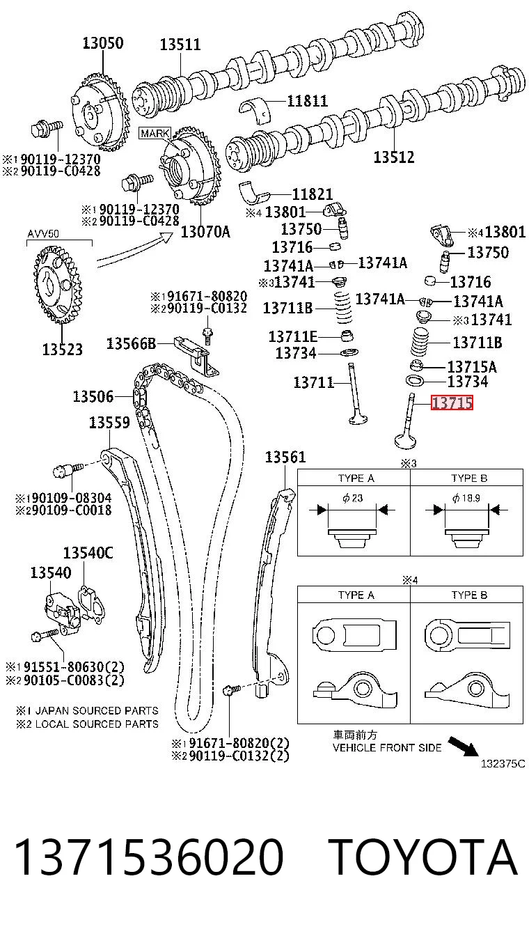 1371536020 Toyota Zawór wydechowy