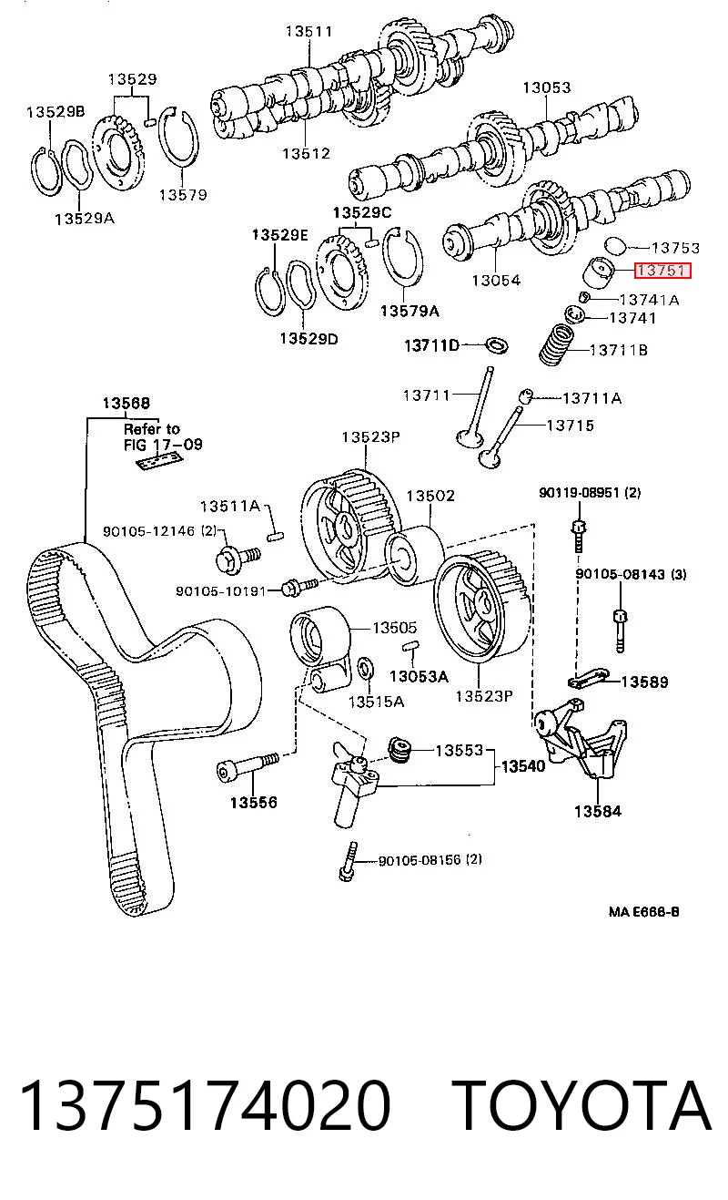 Kompensator hydrauliczny (popychacz hydrauliczny), popychacz zaworu do Toyota Camry III V10
