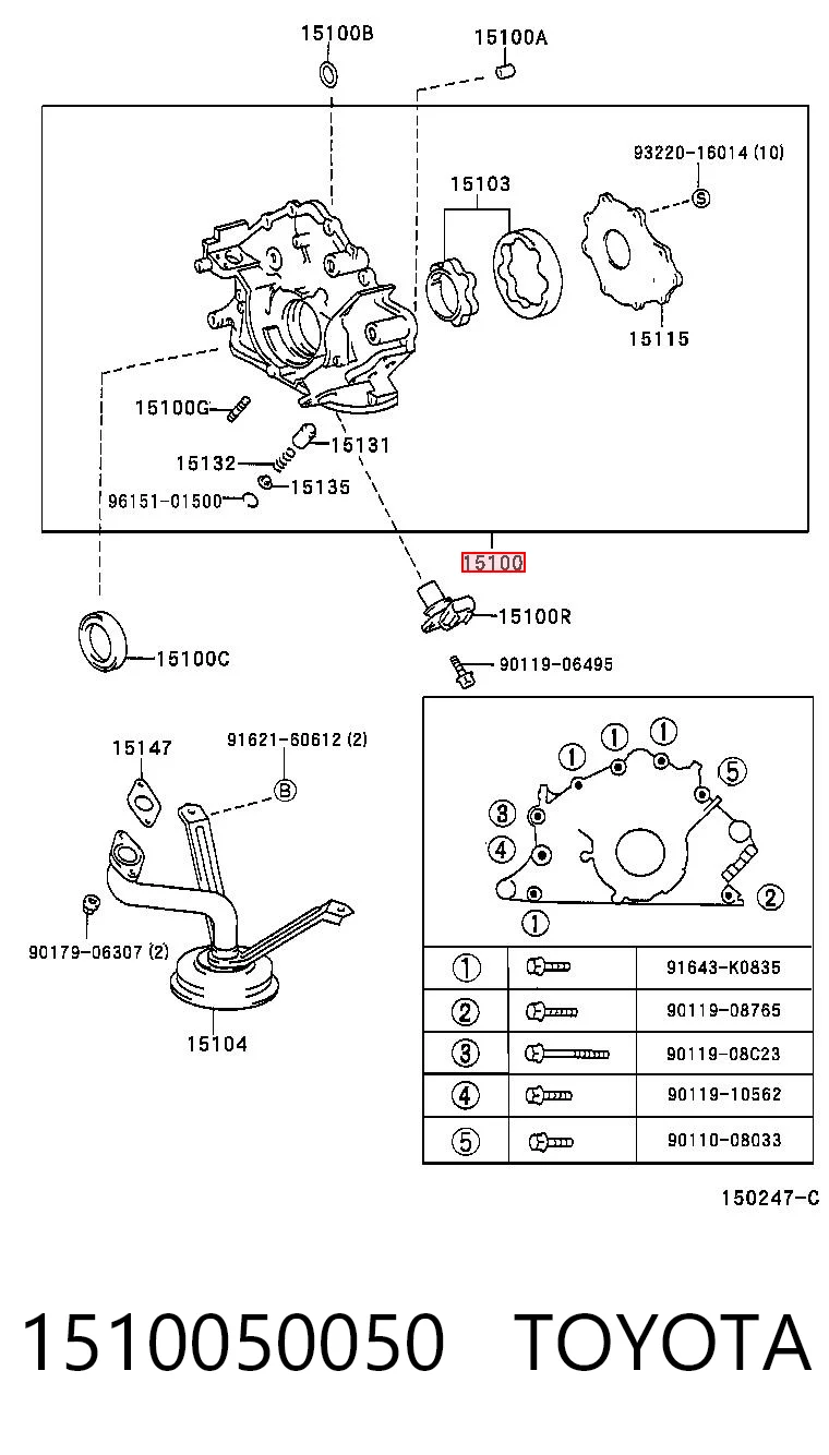 1510050050 Toyota Pompa oleju