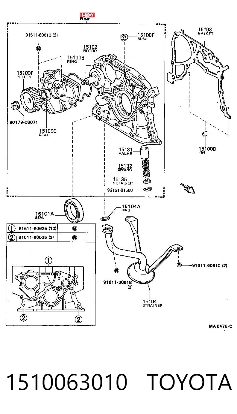1510063010 Toyota Pompa oleju