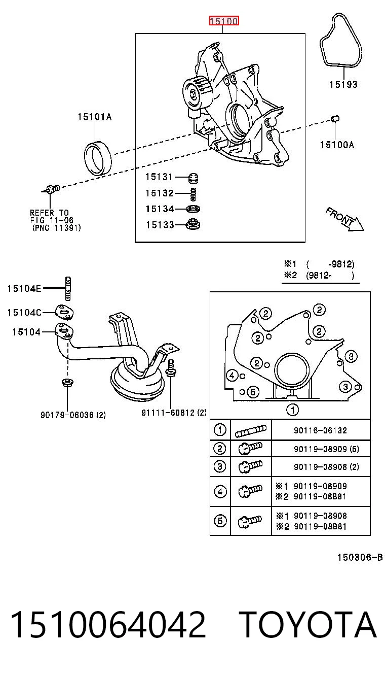 1510064042 Toyota Pompa oleju