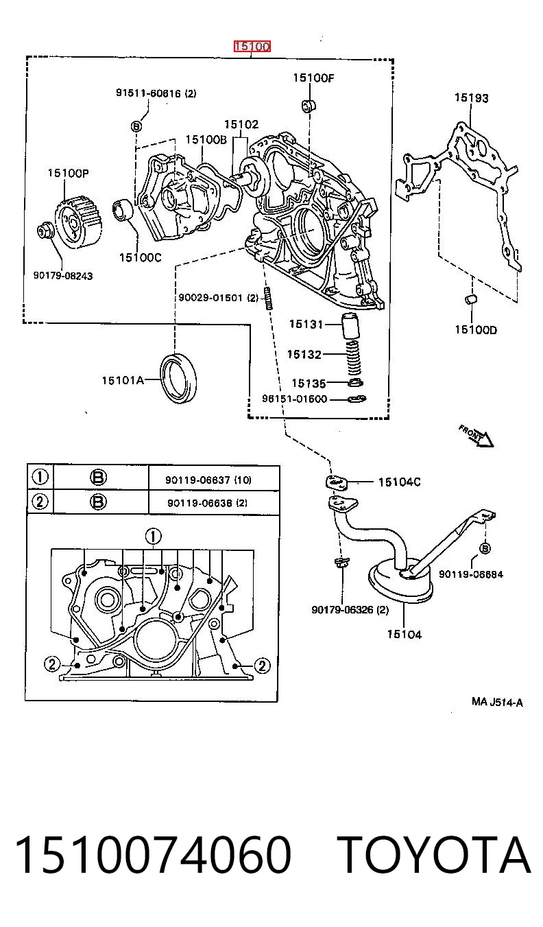 Do koszyka Pompa oleju Toyota Carina II T17