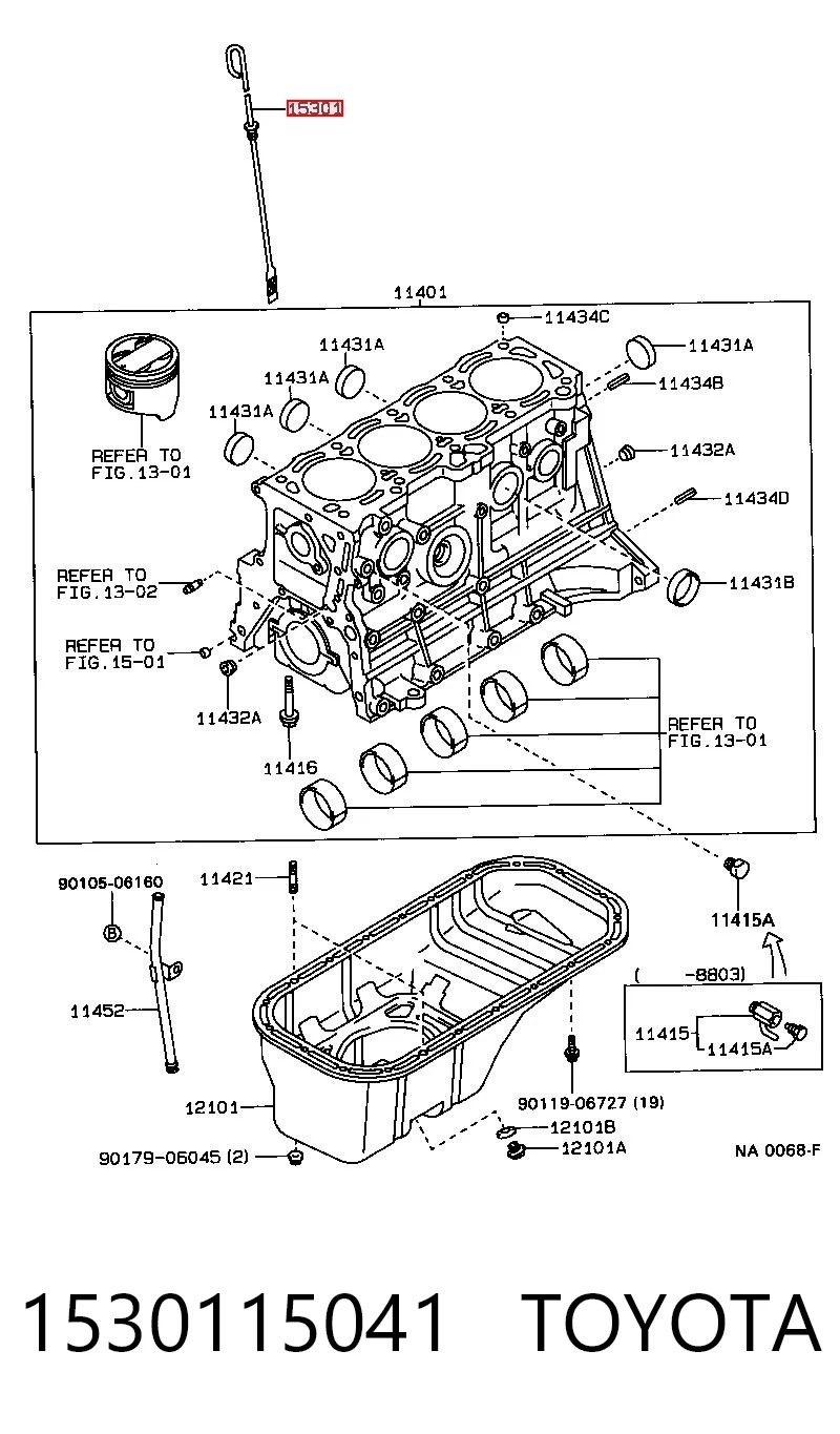 Bagnet poziomu oleju w silniku do Toyota Carina T17