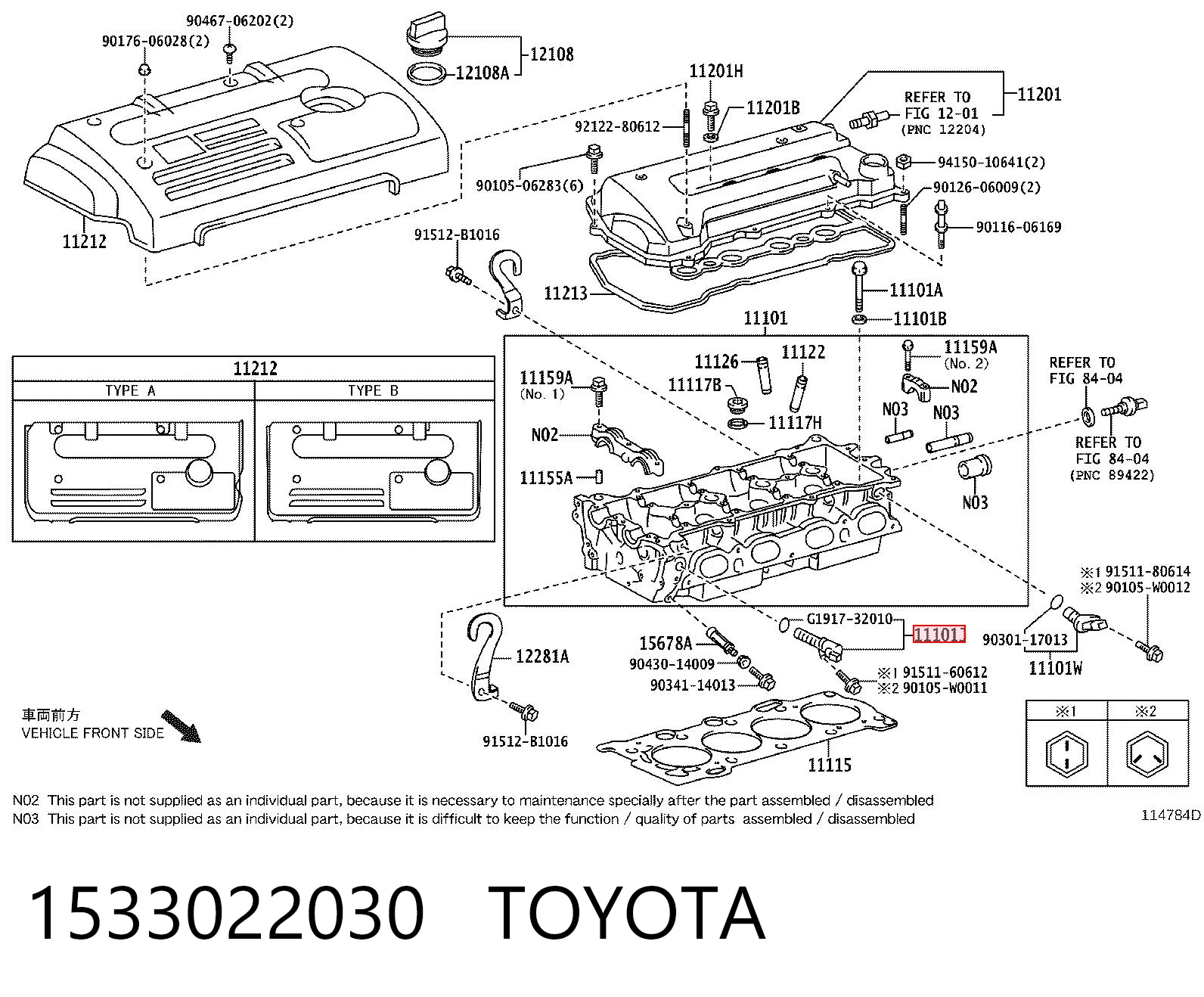1533022030 Toyota Zawór elektromagnetyczny faz rozrządu