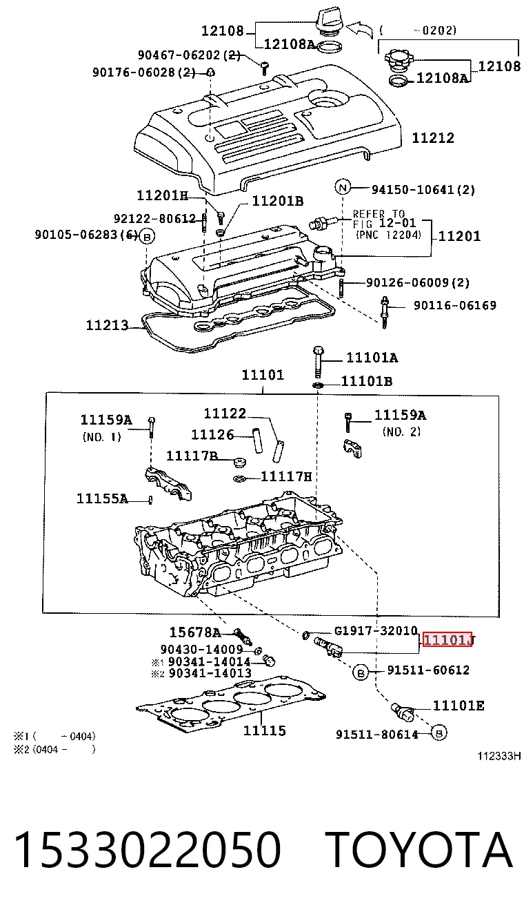 1533022050 Toyota Zawór elektromagnetyczny faz rozrządu