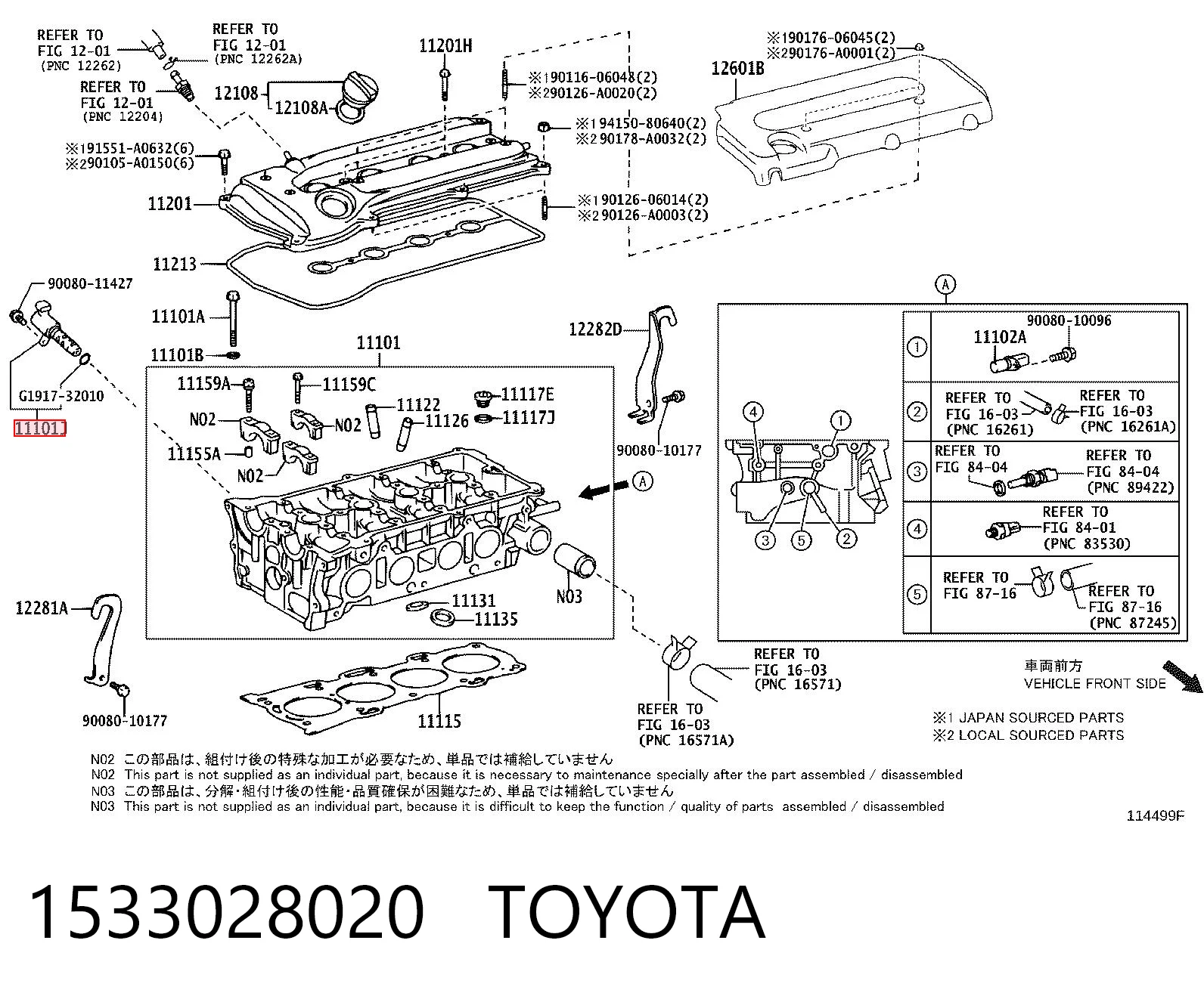 1533028020 Toyota Zawór elektromagnetyczny faz rozrządu