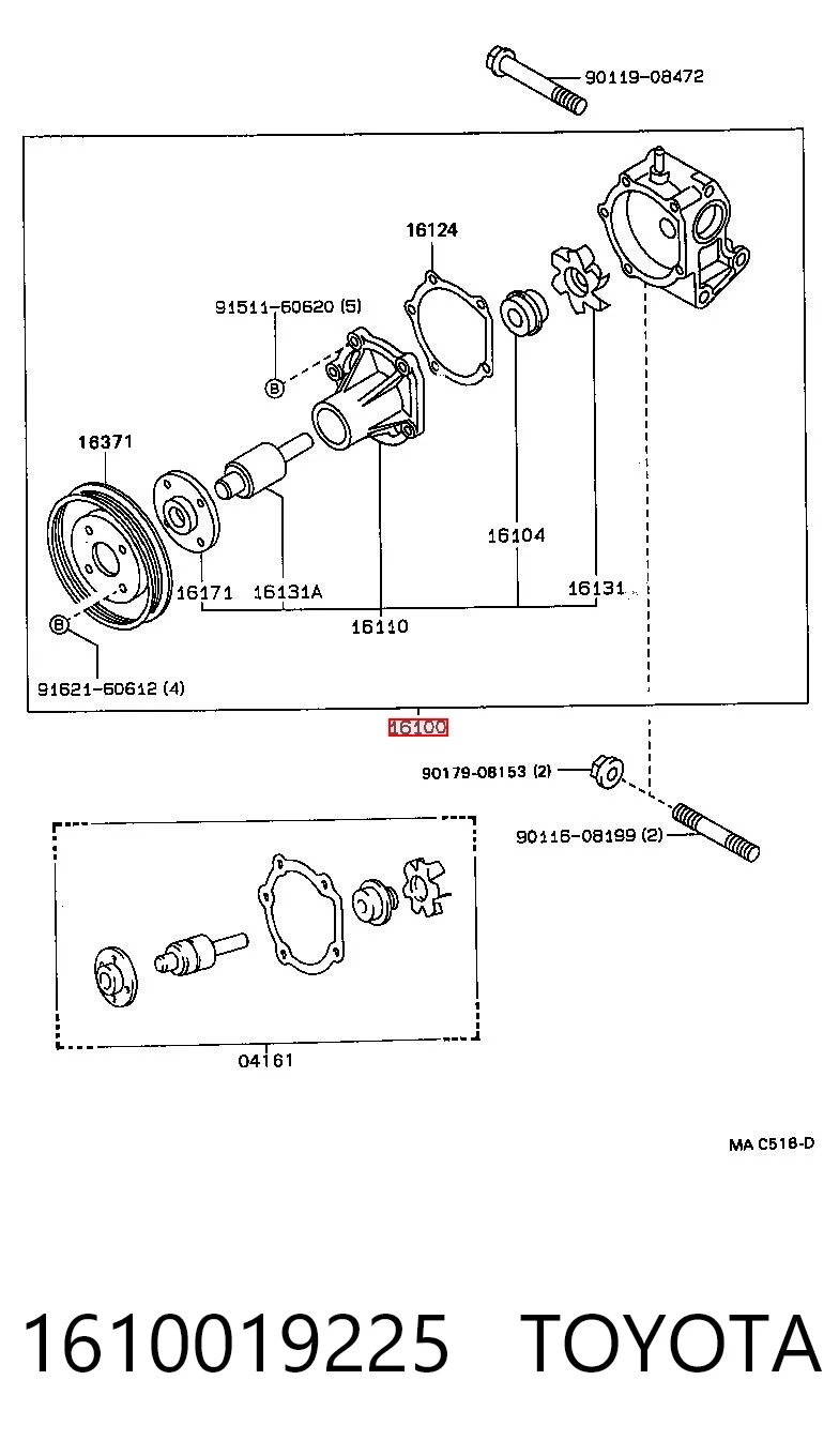 Pompa chłodząca wodna do Toyota Corolla  