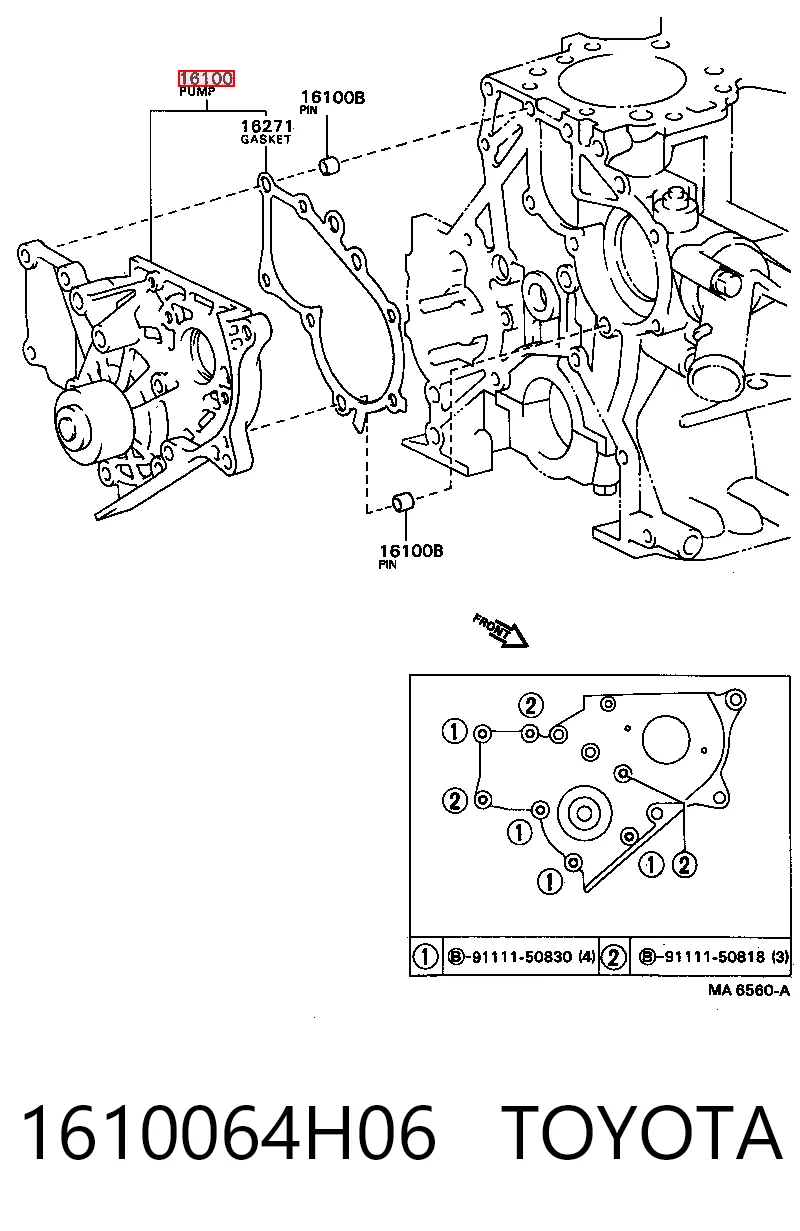 Pompa chłodząca wodna Toyota Picnic minivan (XM1) (1996 - 2001) cena, od 54,11 USD