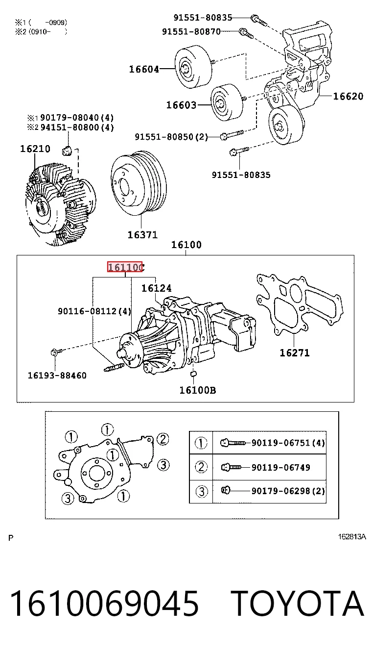 Do koszyka Pompa chłodząca wodna Toyota Land Cruiser PRADO J150