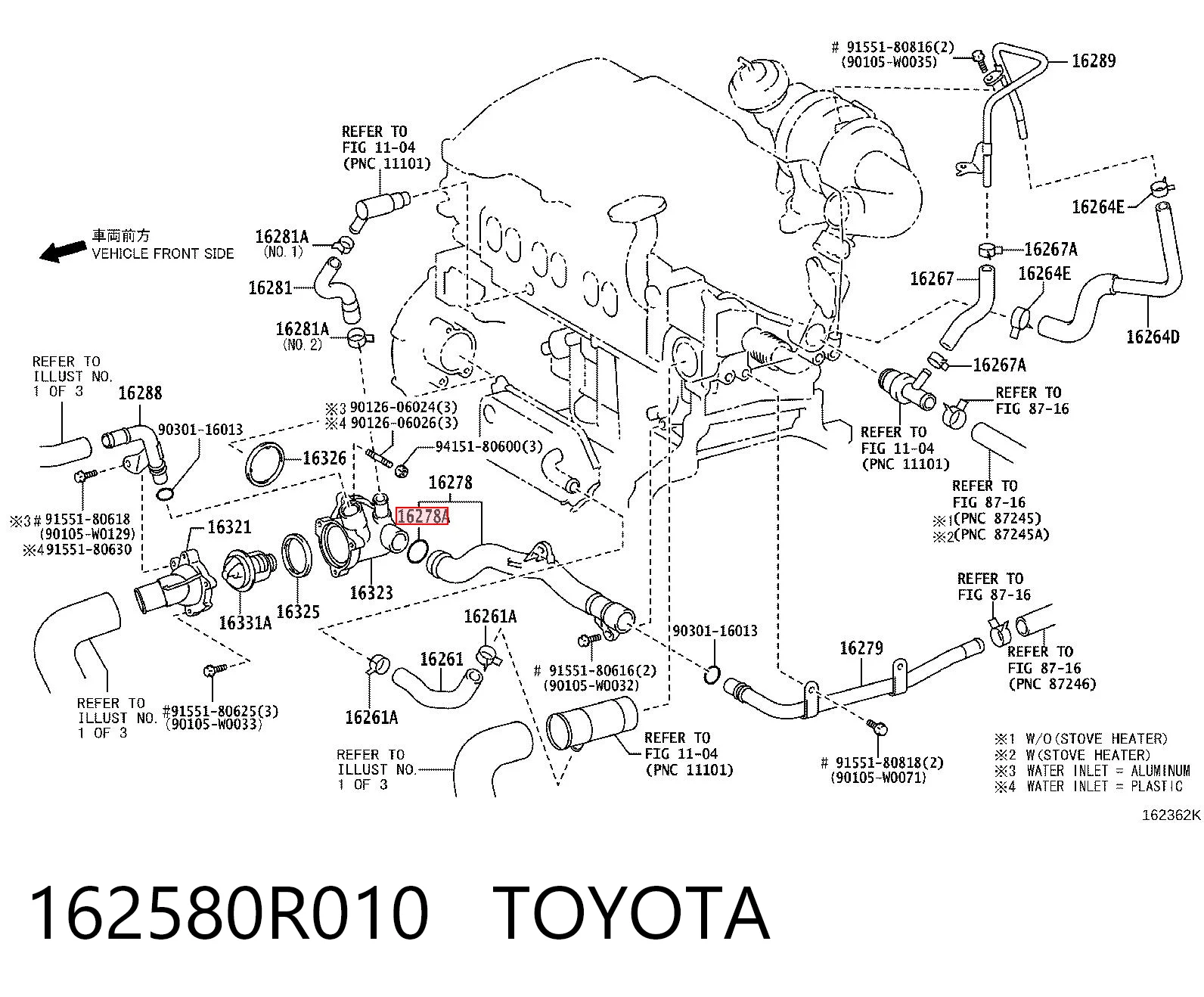 162580R010 Toyota Prowadnica zacisku przedniego