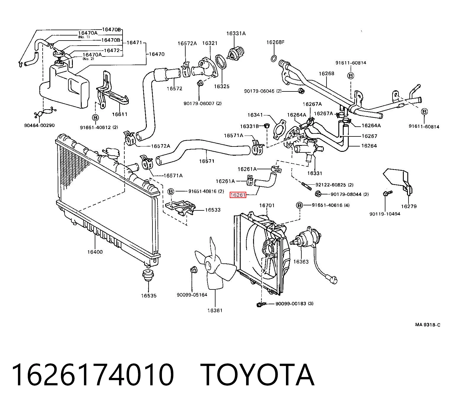 Kupić Przewód (króciec) układu chłodzenia Toyota Camry V10 w dobrej cenie