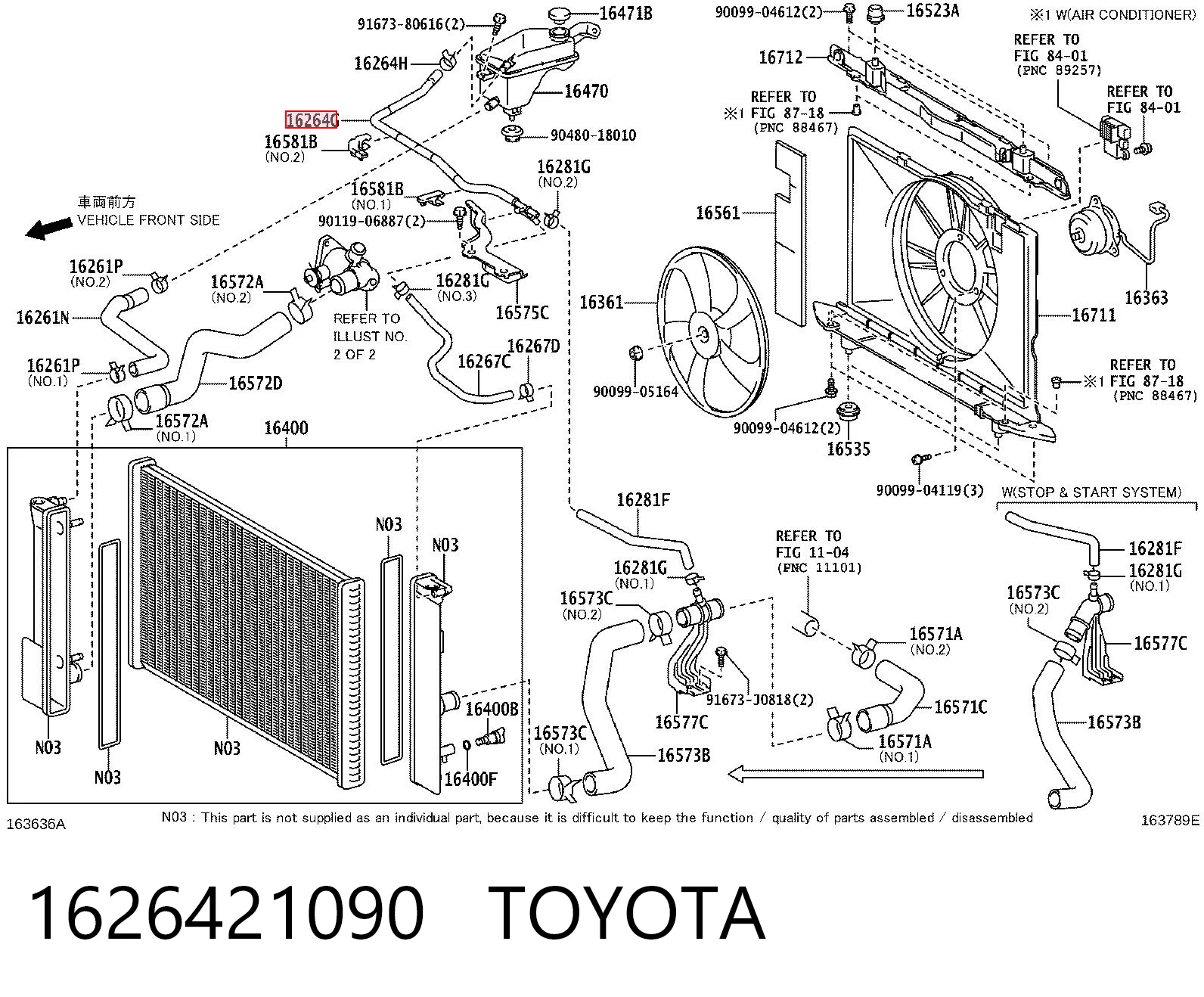 1626421090 Toyota Przewód zbiornika wyrównawczego górny