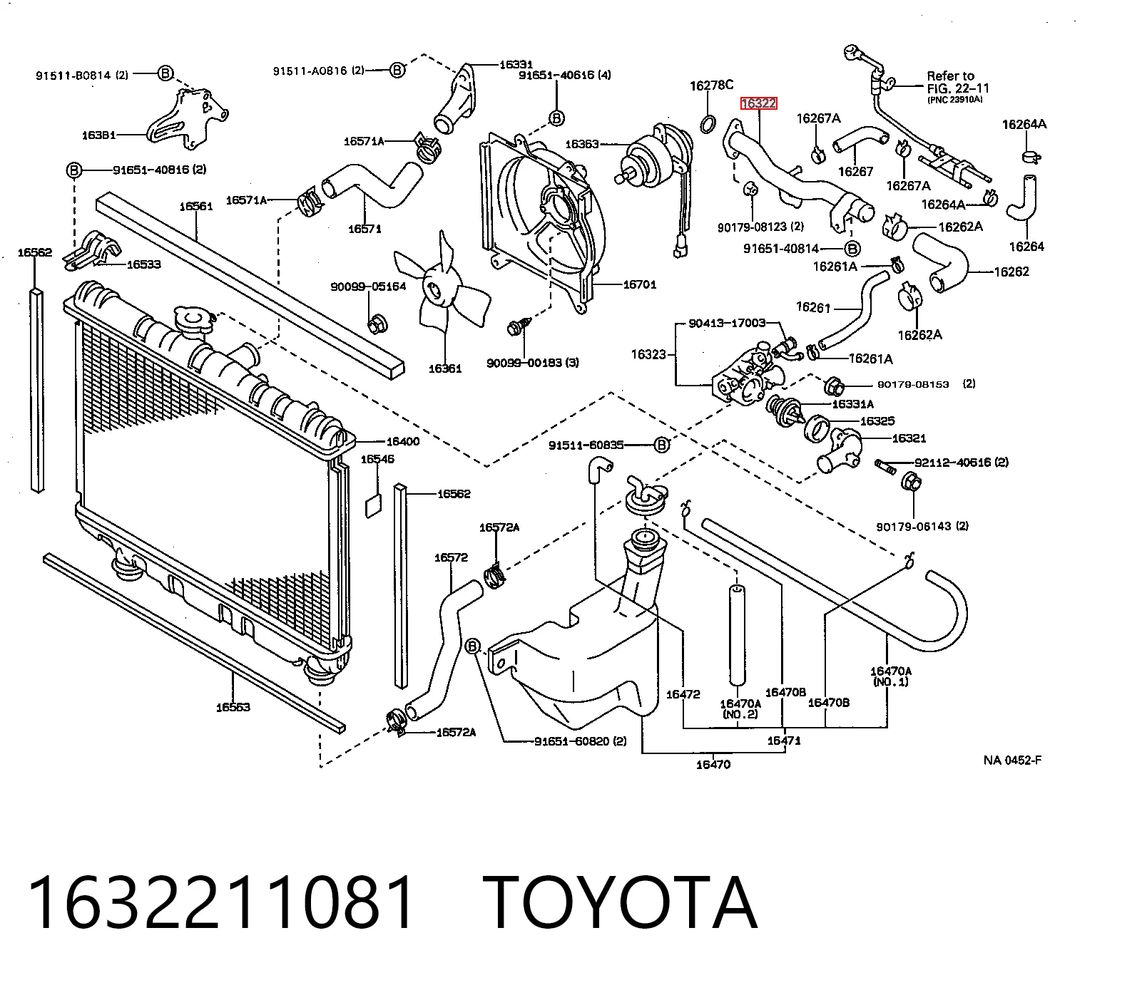 Przewód (króciec) układu chłodzenia do Toyota Corolla E9