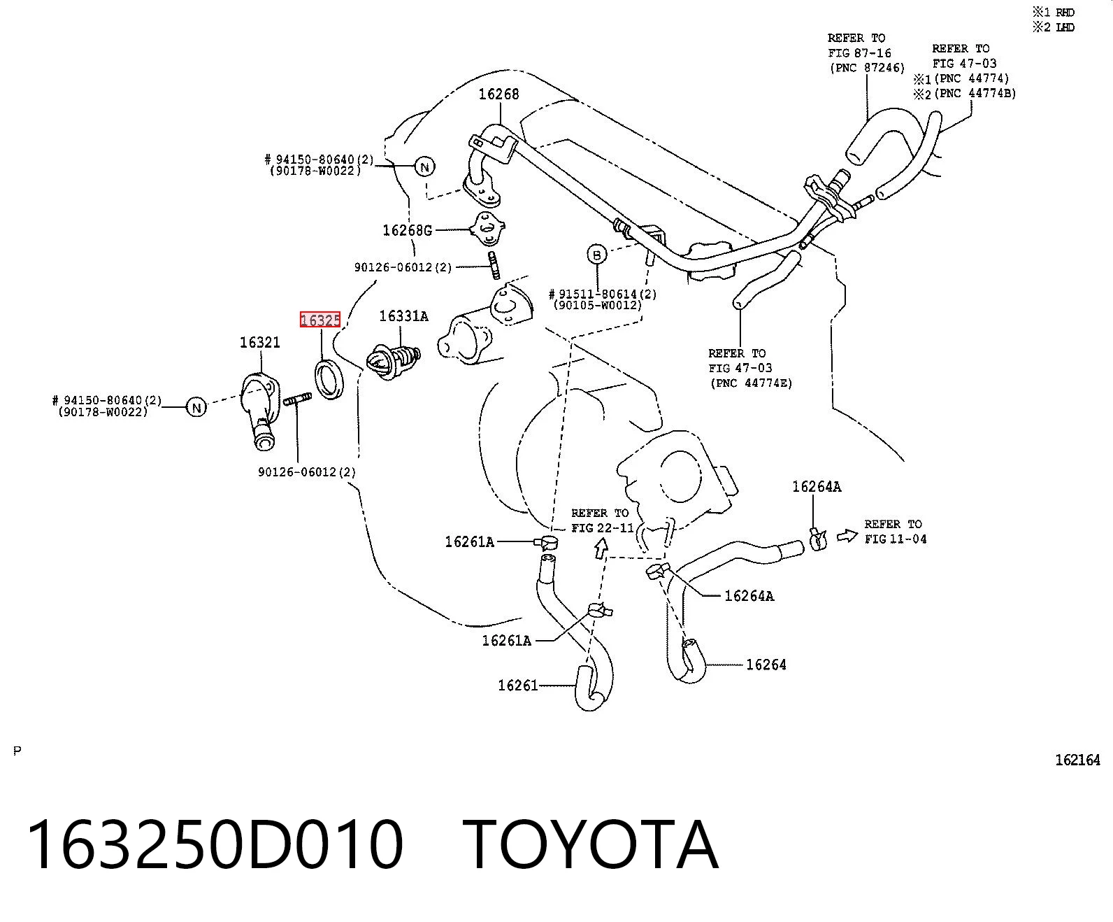 Do koszyka Uszczelka termostatu Toyota Avensis III T27
