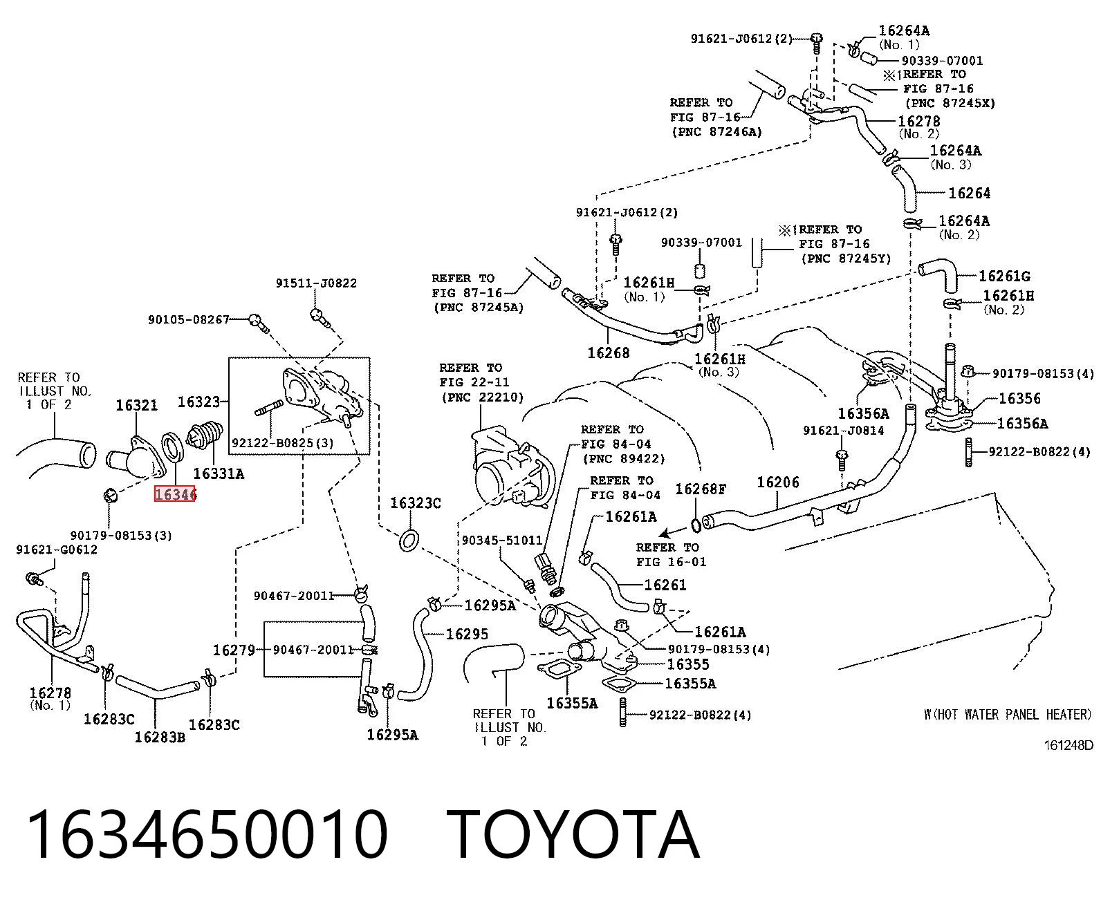 1634650010 Toyota Uszczelka termostatu