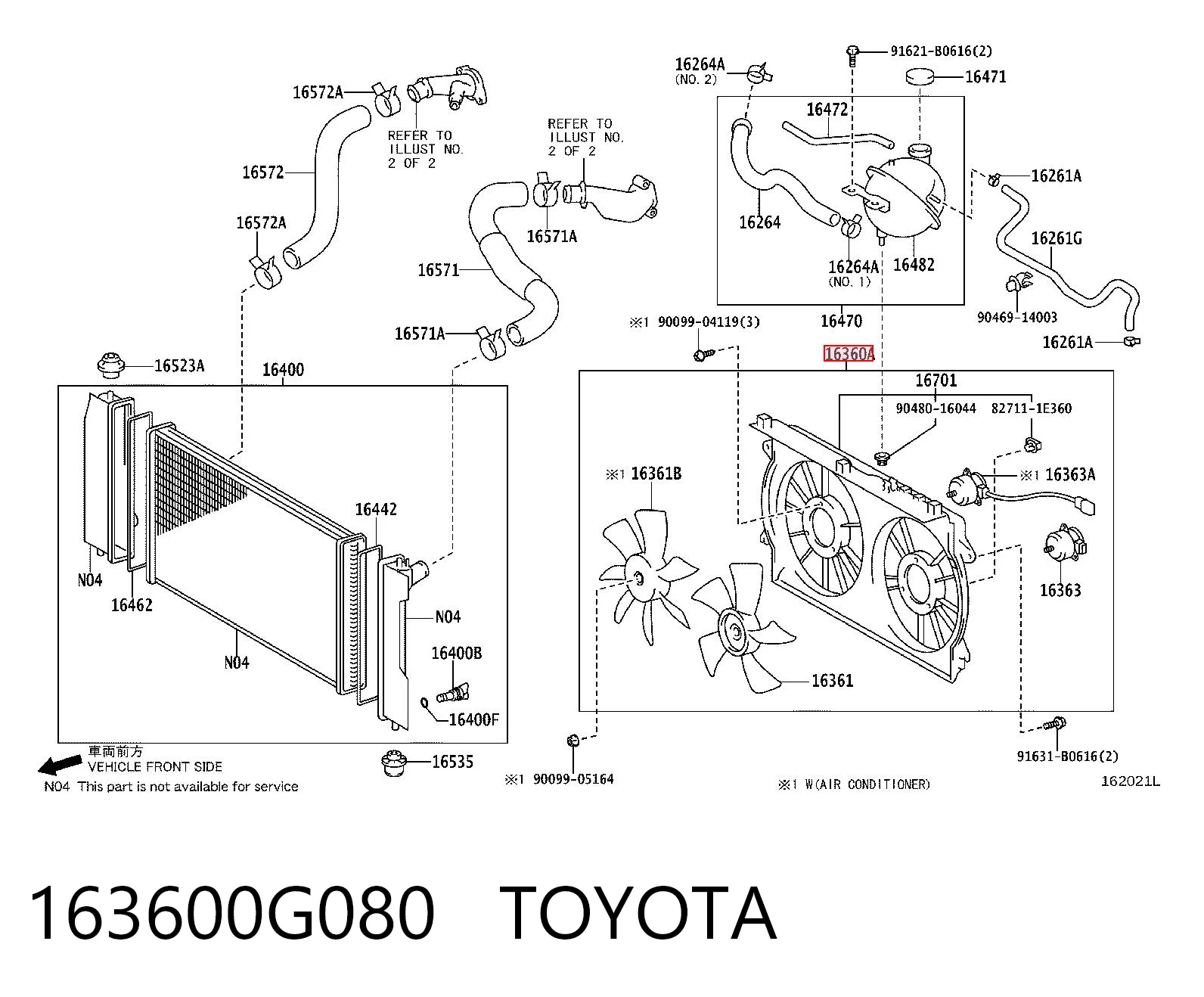 Wentylator elektryczny układu chłodzenia kompletny (silnik+wirnik) do Toyota Corolla R10
