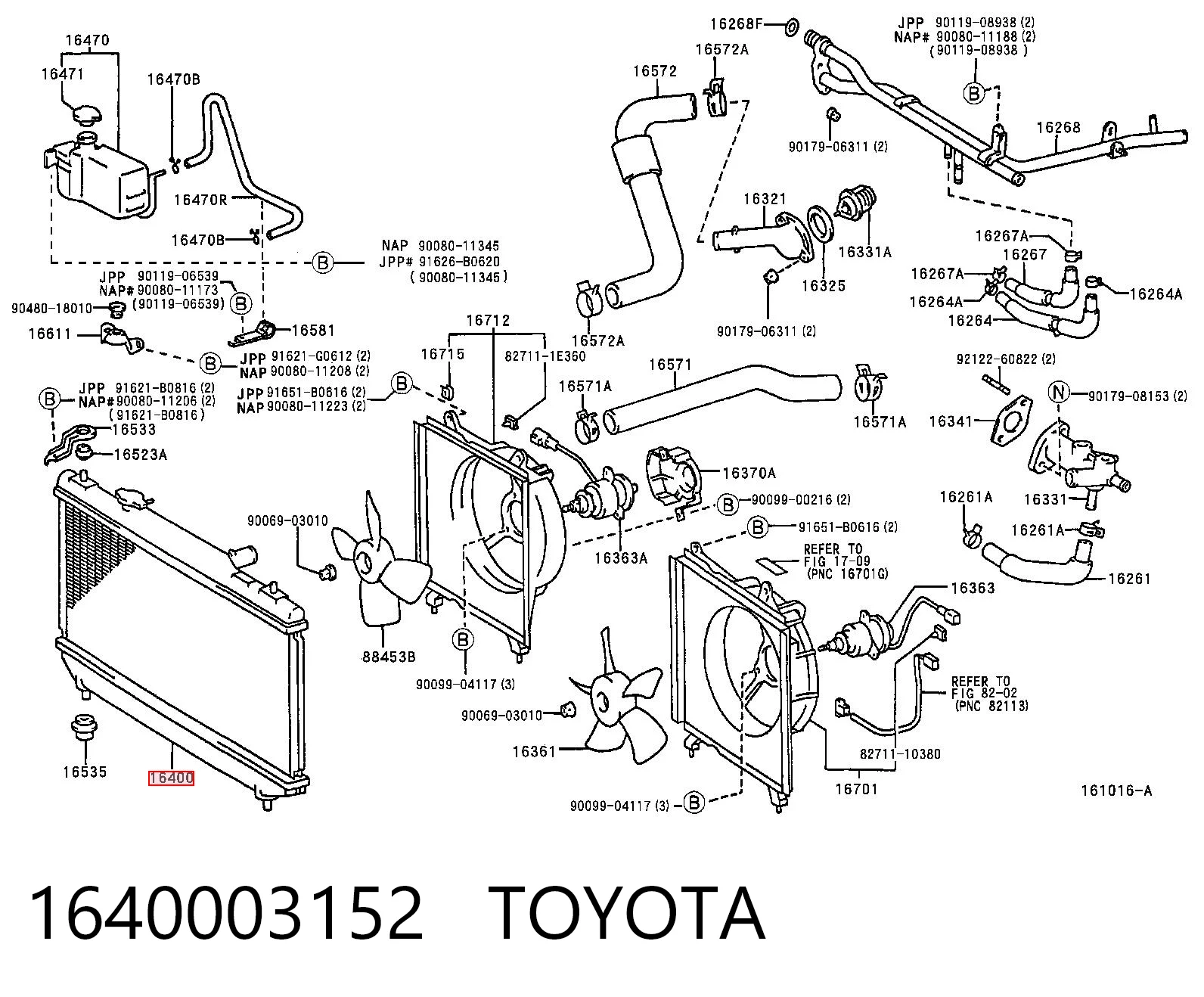 Chłodnica silnika Toyota Camry IV sedana (V20) (1996 - 2001) cena, od 123,50 USD