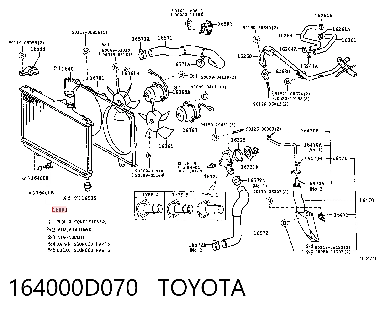 164000D070 Toyota