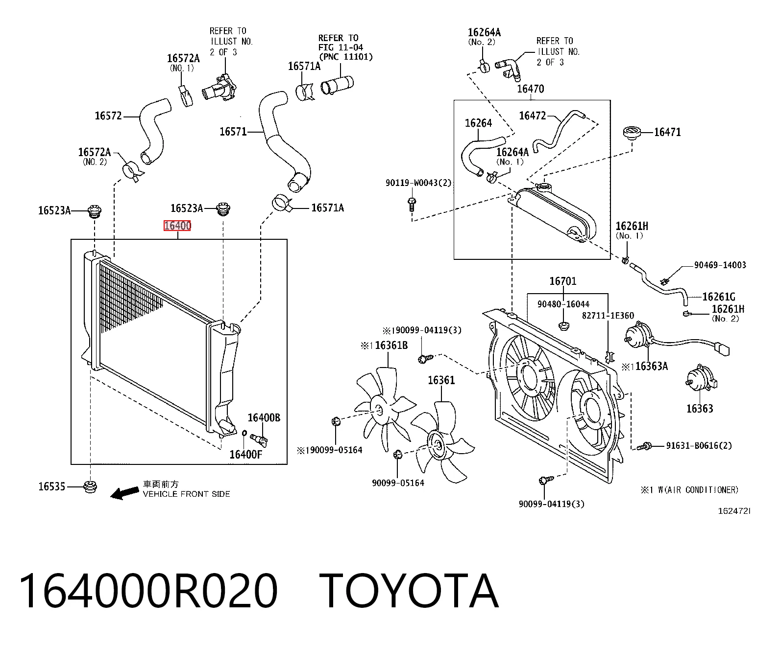 164000R020 Toyota Chłodnica silnika