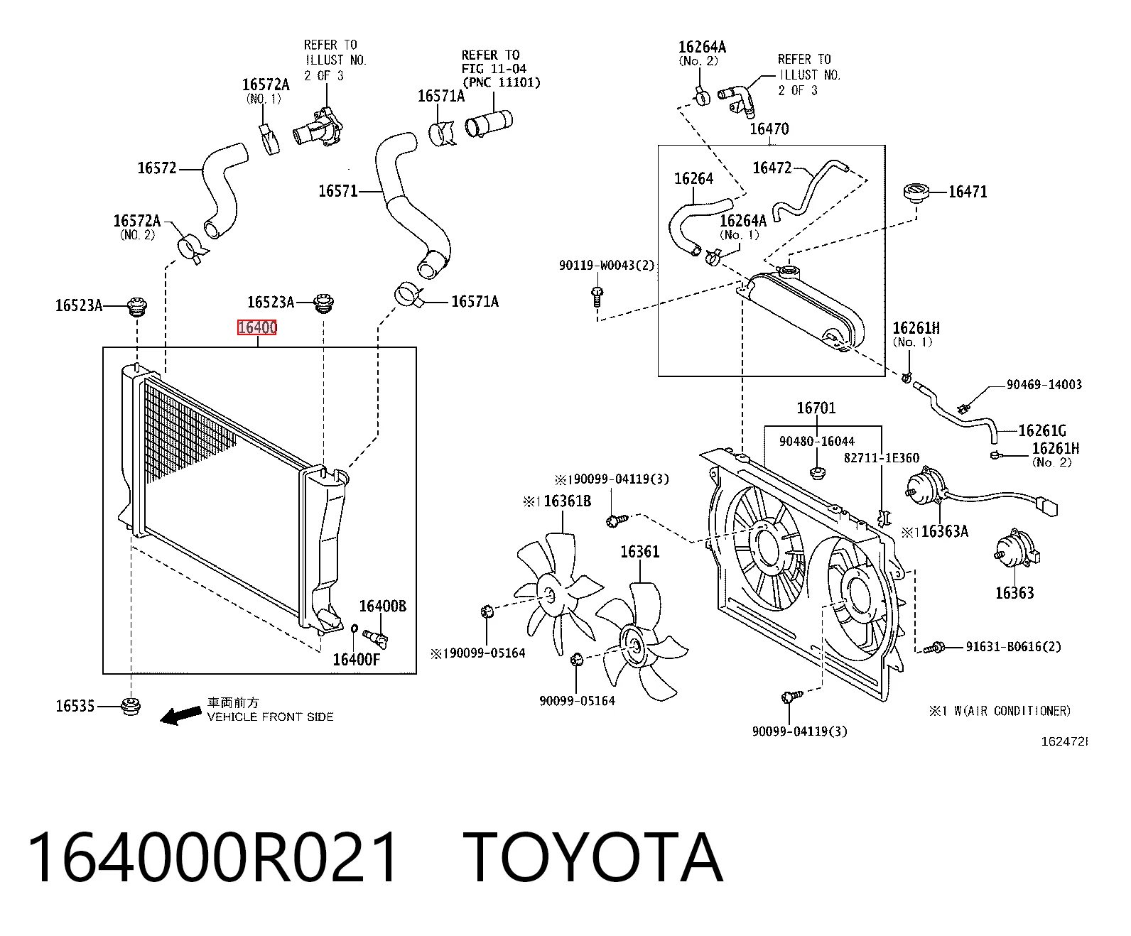 164000R021 Toyota Chłodnica silnika