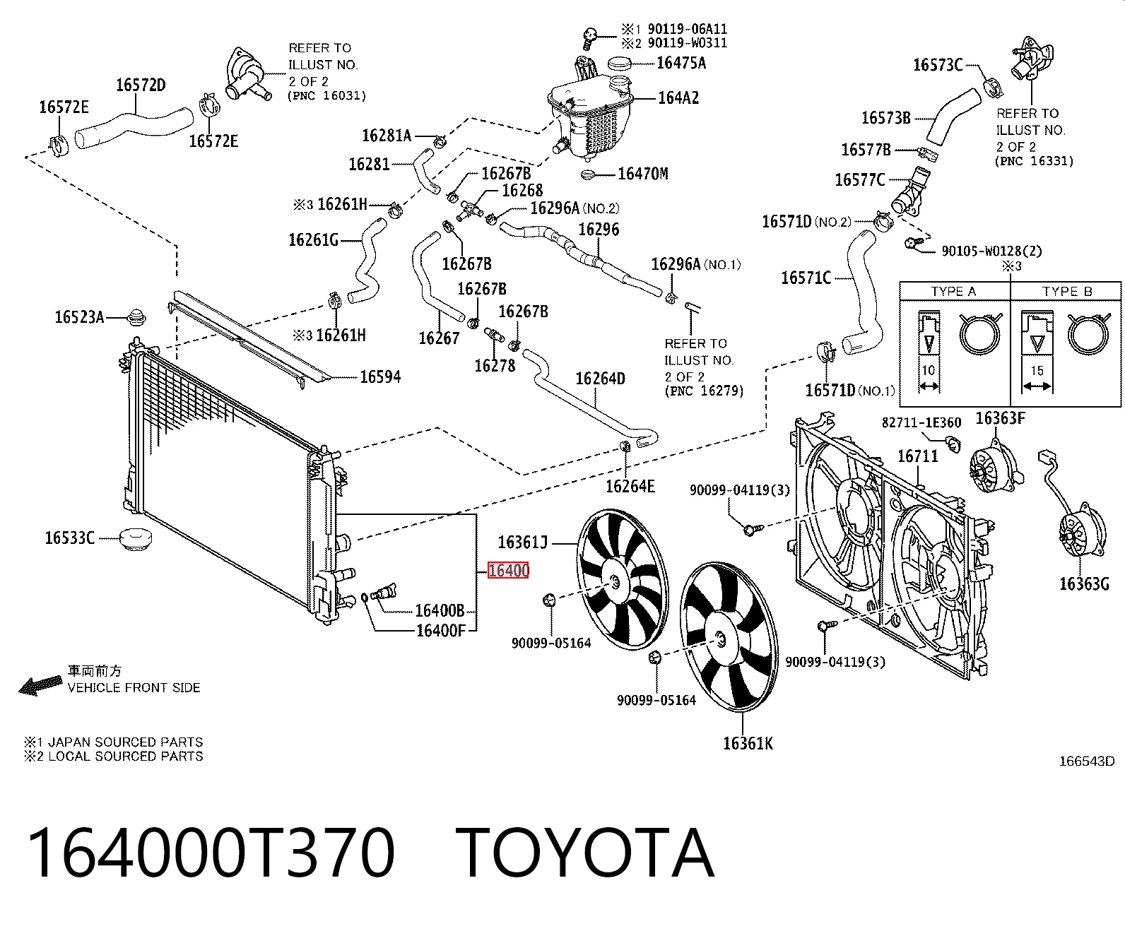 164000T370 Toyota Chłodnica silnika