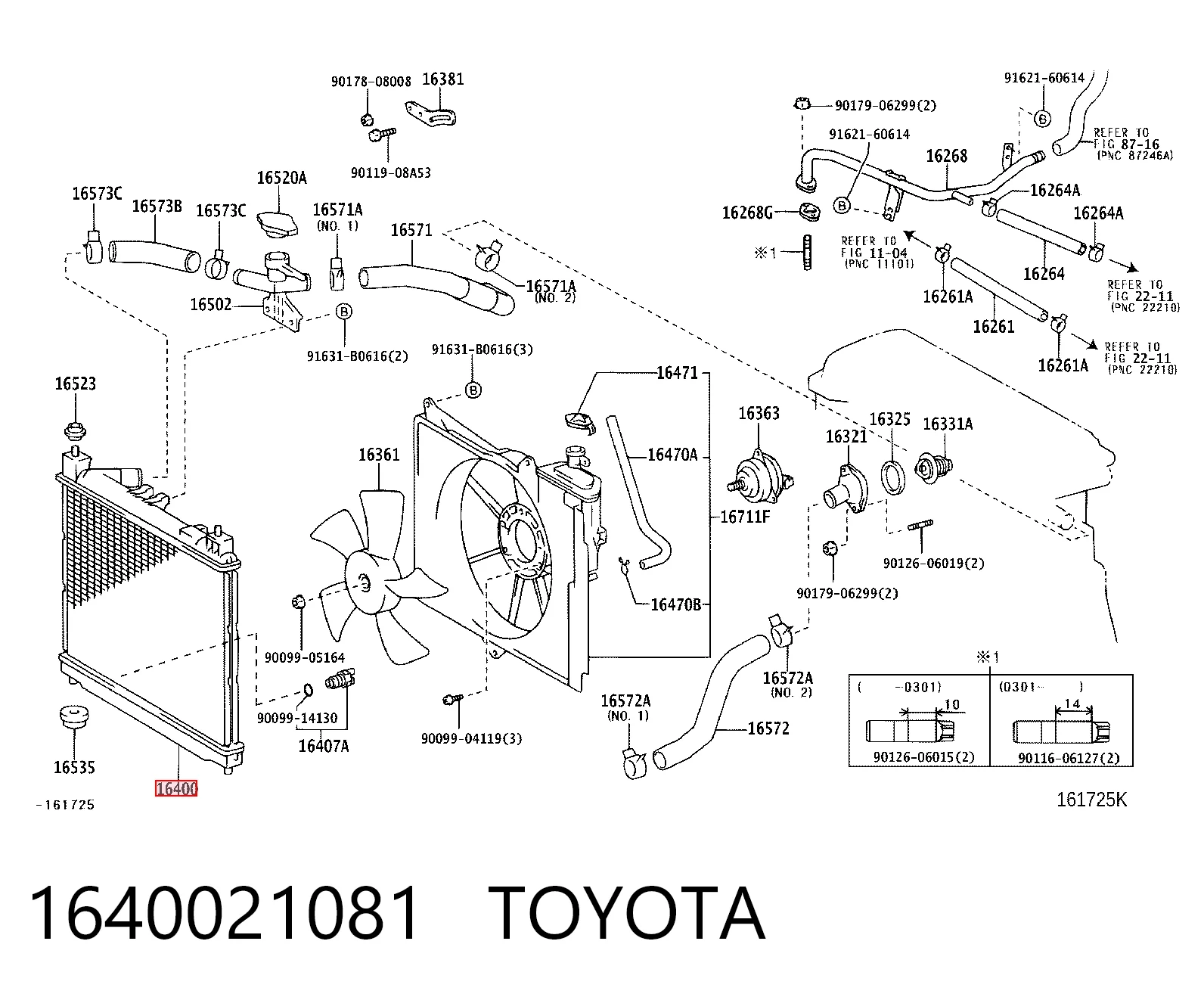 Do koszyka Chłodnica silnika Toyota Yaris VERSO NCP2