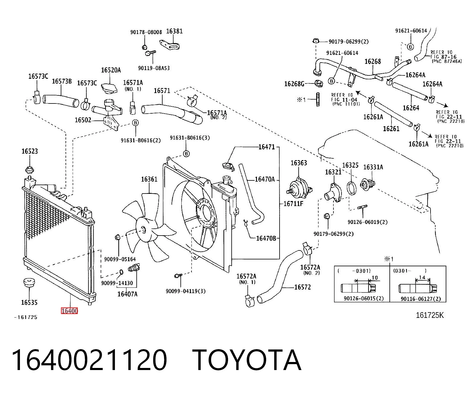 Chłodnica silnika Toyota Yaris VERSO