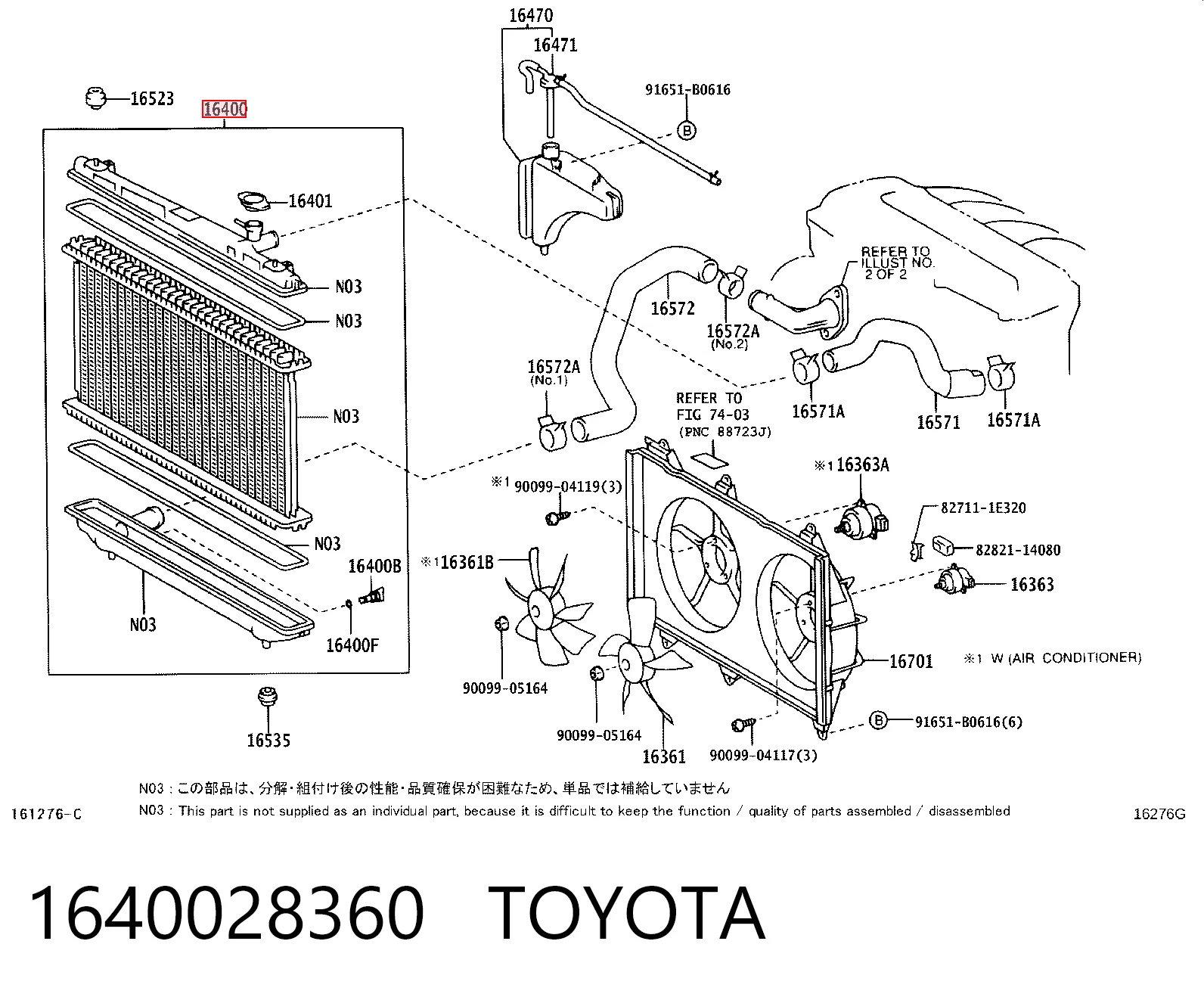 Do koszyka Chłodnica silnika Toyota Avensis Verso LCM
