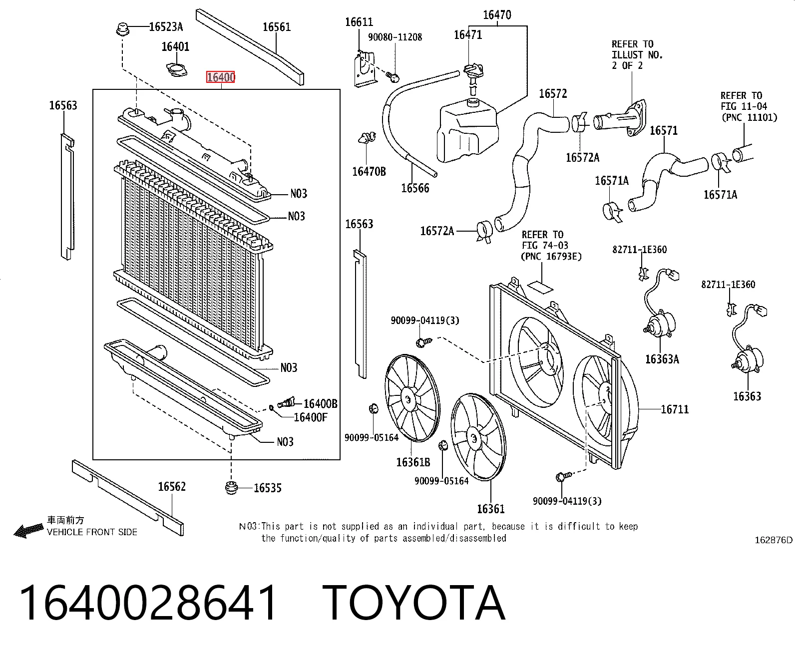 1640028641 Toyota Chłodnica silnika